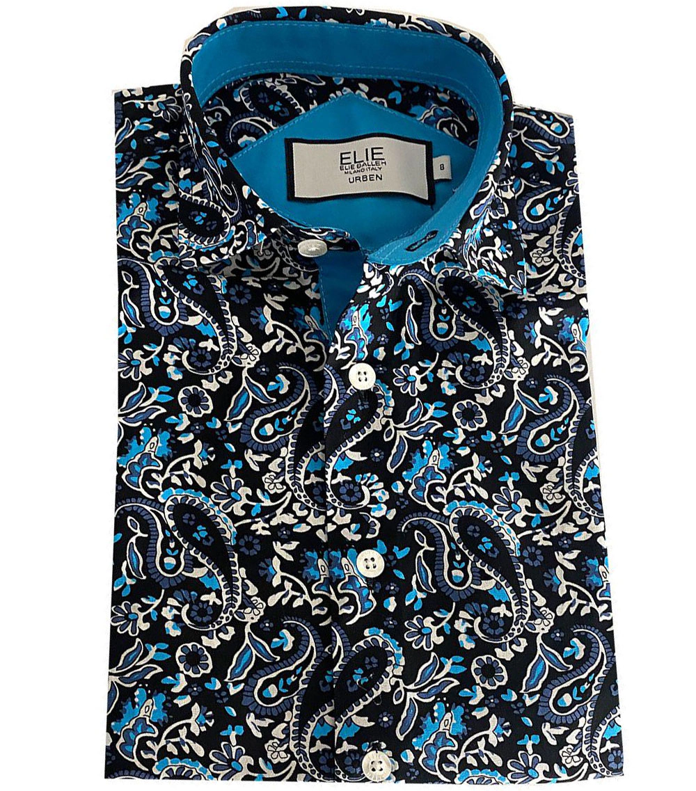 Elie Balleh Boys Slim Fit Paisley Shirt
