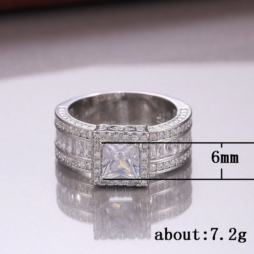Double Cross Ring 18k Gold Plated Cubic Zirconia Promise Rings