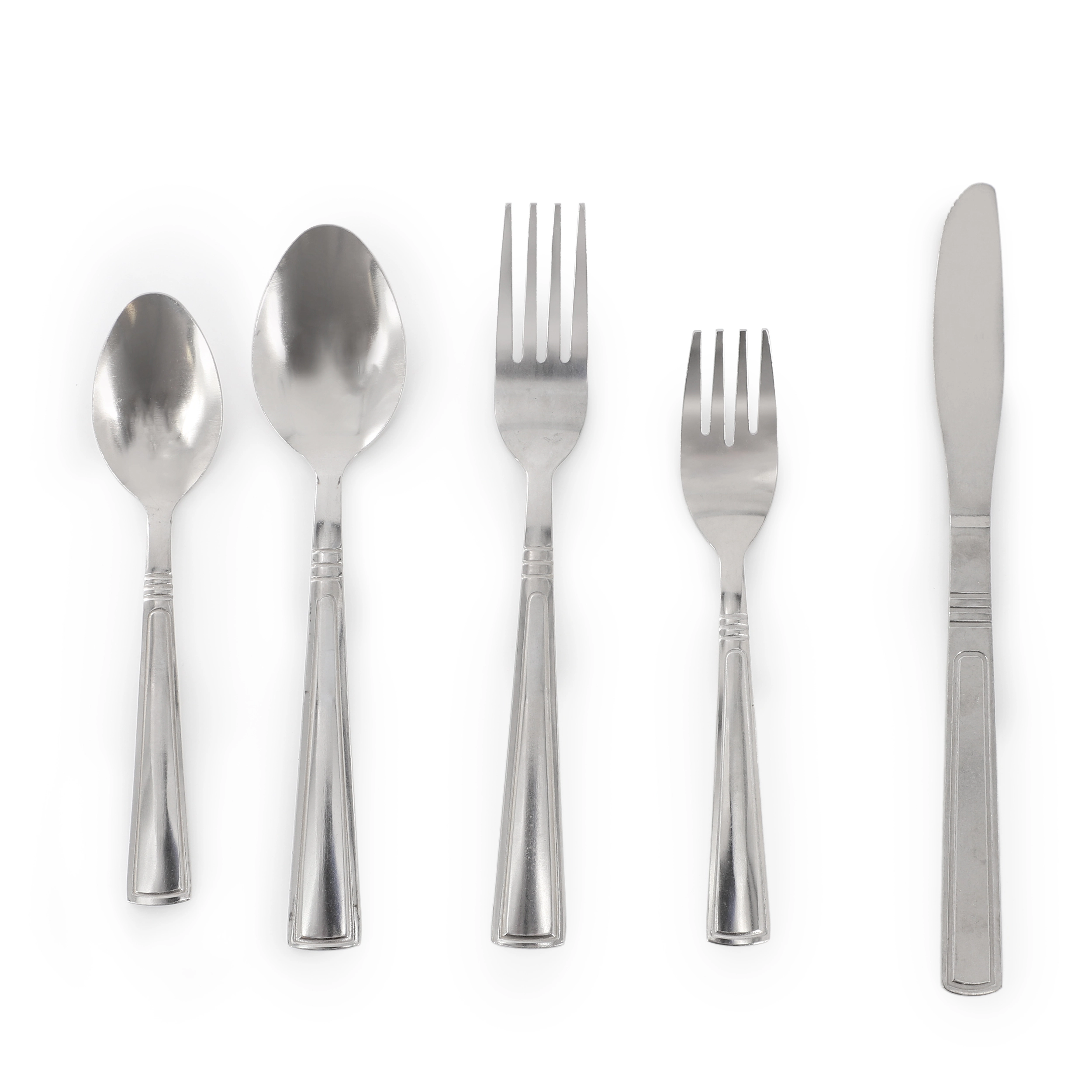 Gibson Tapani 45 Piece Stainless Steel Flateware Set with Serving Utensil in Silver
