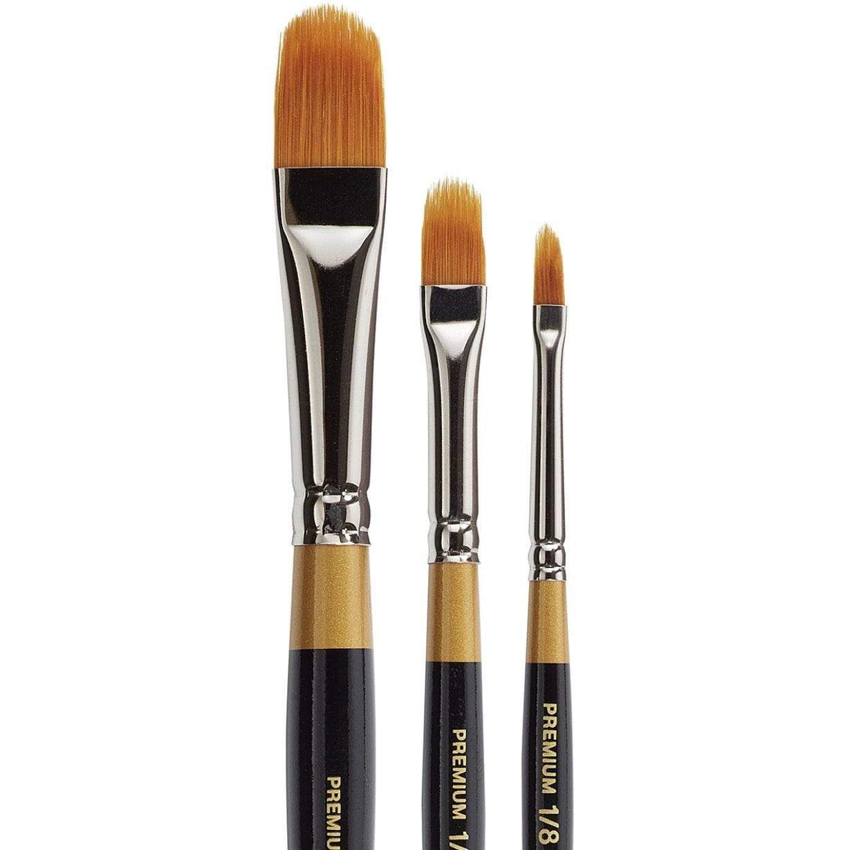 KINGART Original Gold 9520 Filbert Rake Brush Set - 3 pc Golden Taklon