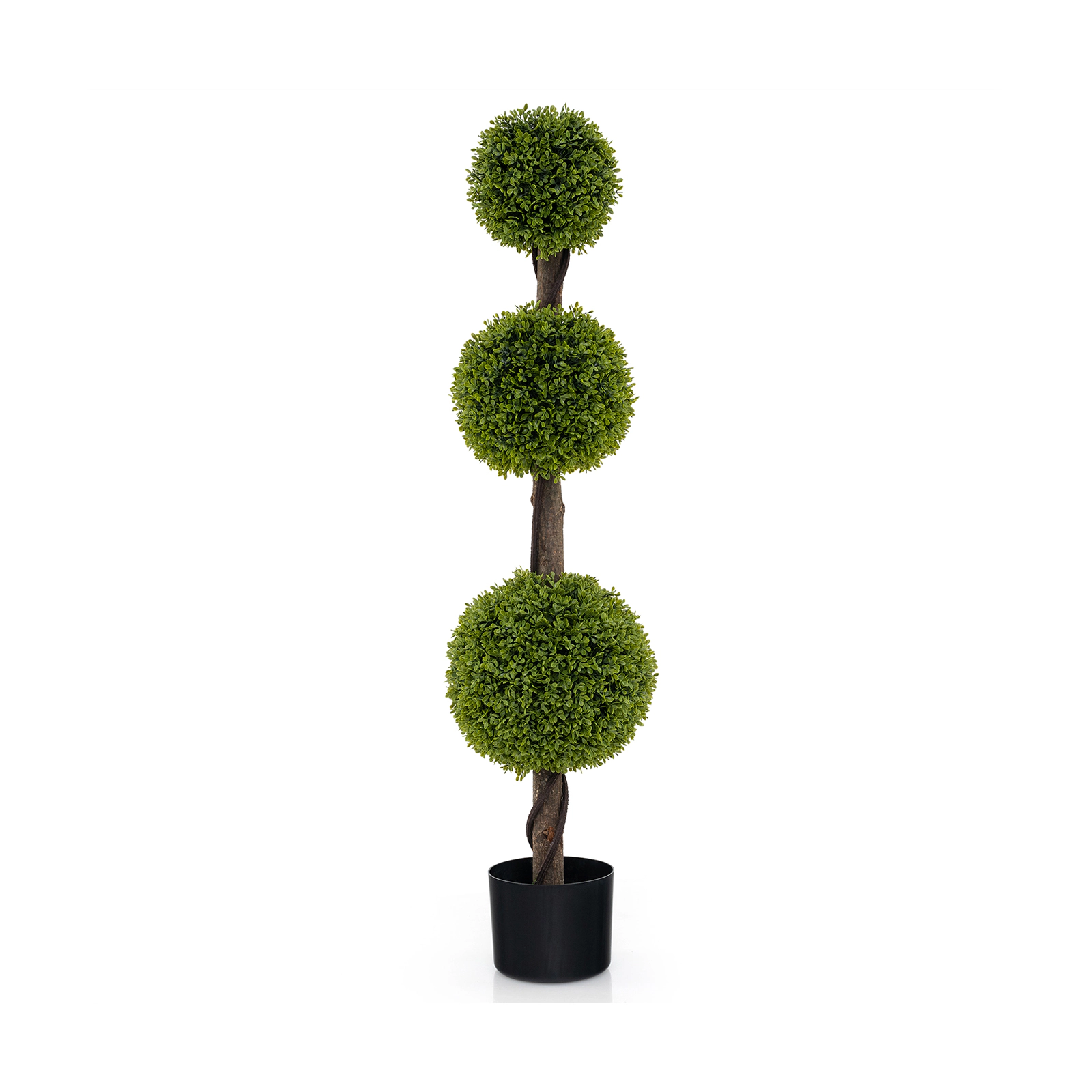 Slickblue 4 Ft Artificial Ball Topiary Tree in Pot for Indoor and Covered Outdoor Decor