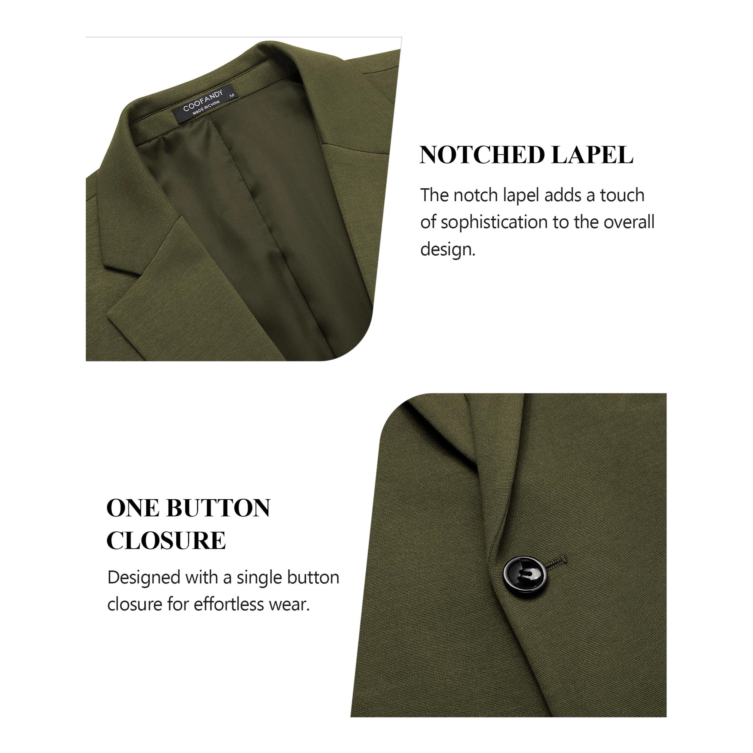 COOFANDY Men's Regular Fit Notch Lapel Casual Blazer Sport Coat Suit Jacket