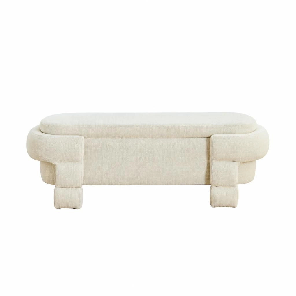 GOODSILO Upholstered Rectangular Low Profile Ottoman Footstool