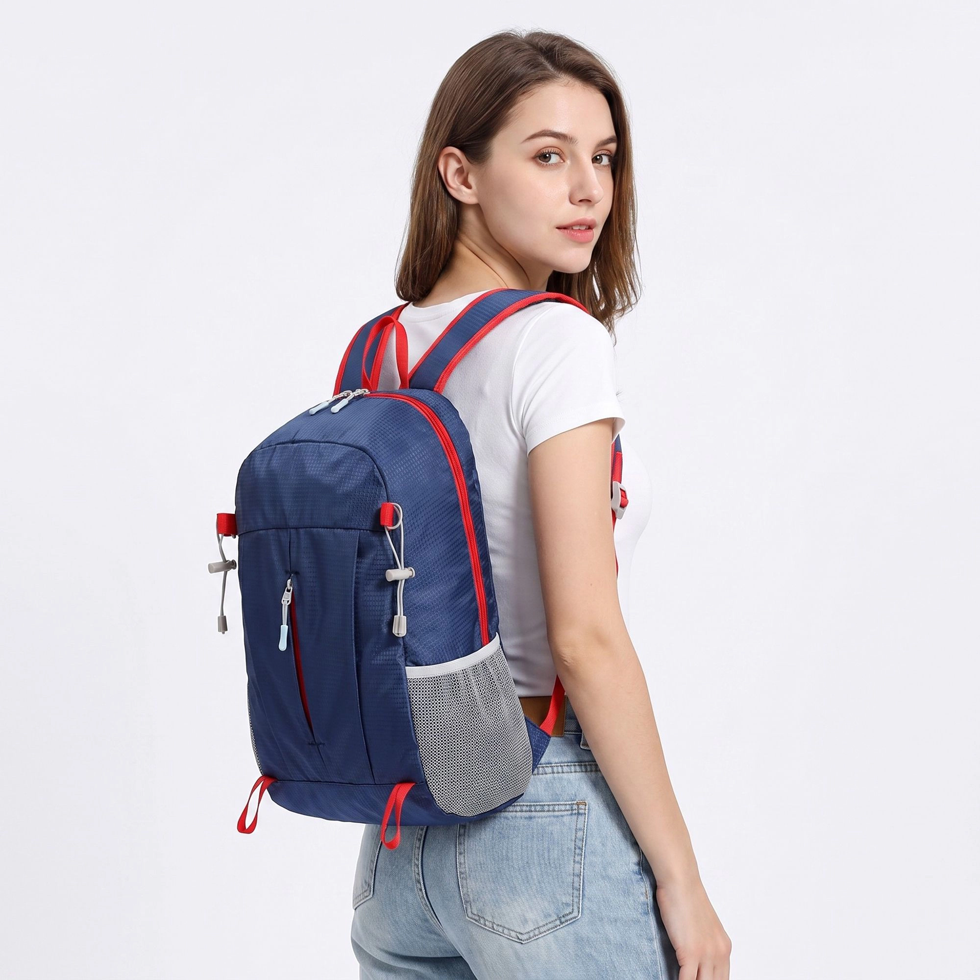 Alilang Women's Lightweight Travel Backpack with Mesh Side Pockets Adjustable Straps Multi Pocket Design