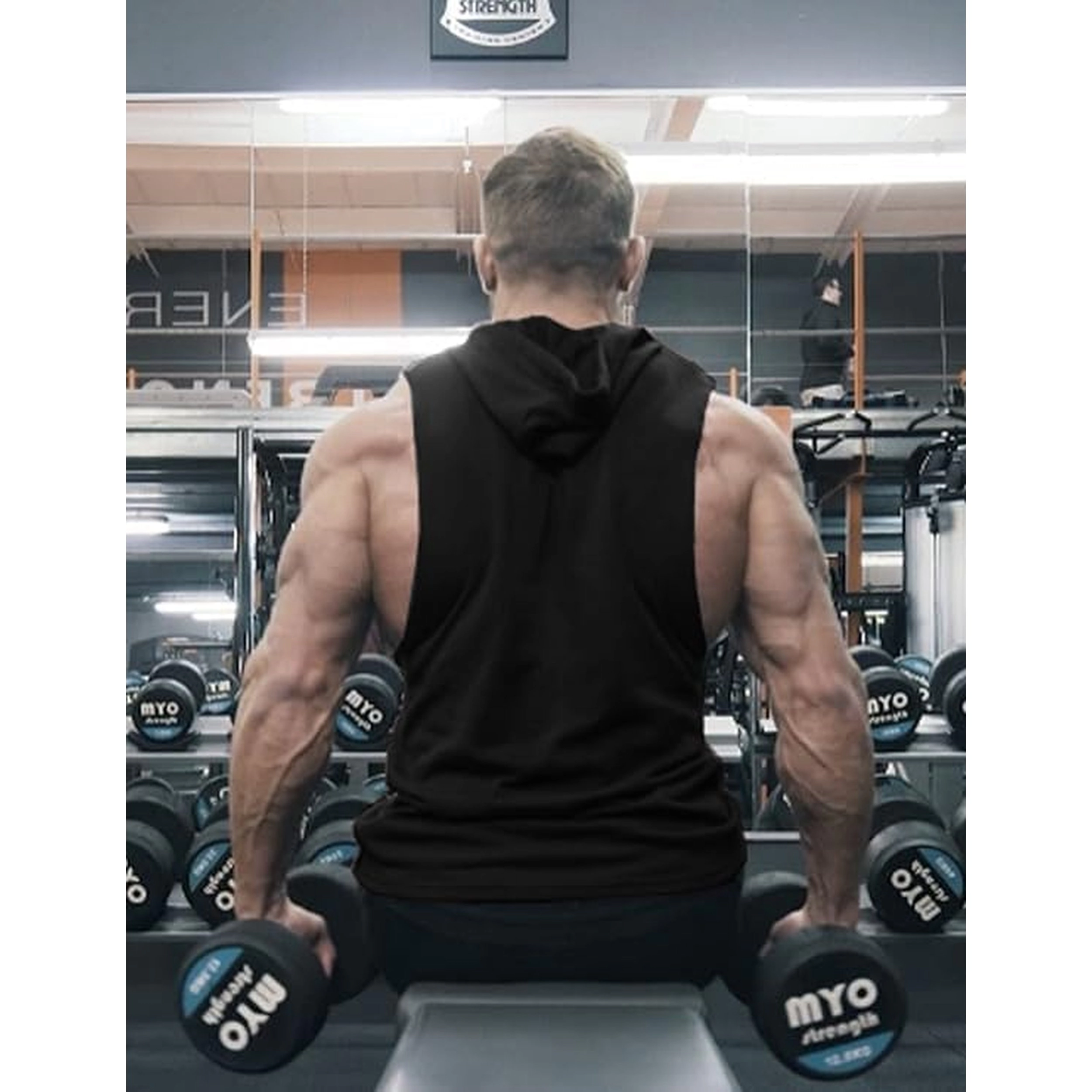 COOFANDY Men's Athletic Fit Sleeveless Hooded Gym Training Tank Top