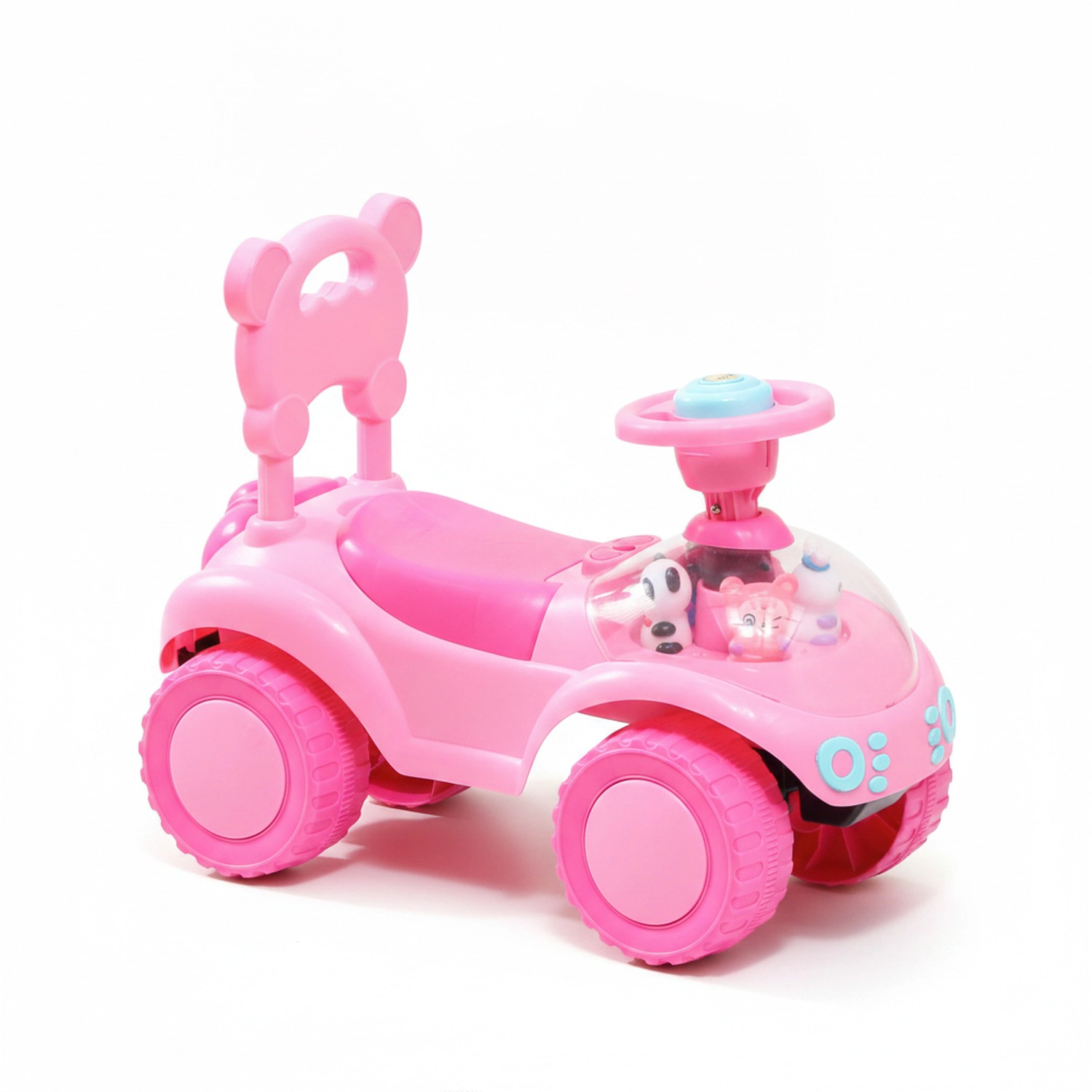 HONGGE Foot-to-Floor Toddler Ride-On Car with Horn, Lights, Music and Under-Seat Storage, Sliding Toy for 18-36 Months