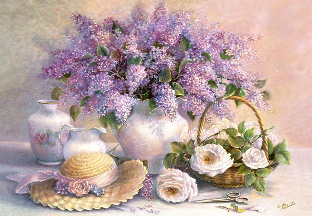 CASTORLAND 1000 Piece Jigsaw puzzle, Flower Day by Trisha Hardwick, Flower puzzle, Painting Puzzle, C-102006-2
