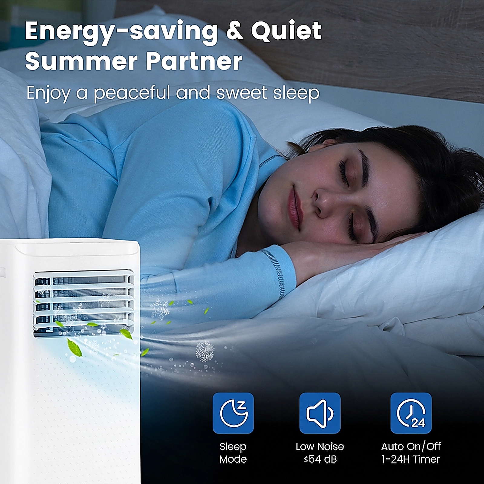 SUGIFT 8000 BTU Portable Air Conditioner with Dehumidifier and Fan Mode 27.5-in Tall 250-350-sq-ft Coverage White