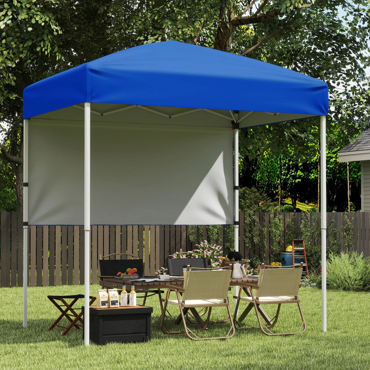 Hivvago 6 x 4 FT Pop-Up Canopy Tent with 1 Half Sidewall Easy Setup Folding Outdoor Sun Shelter
