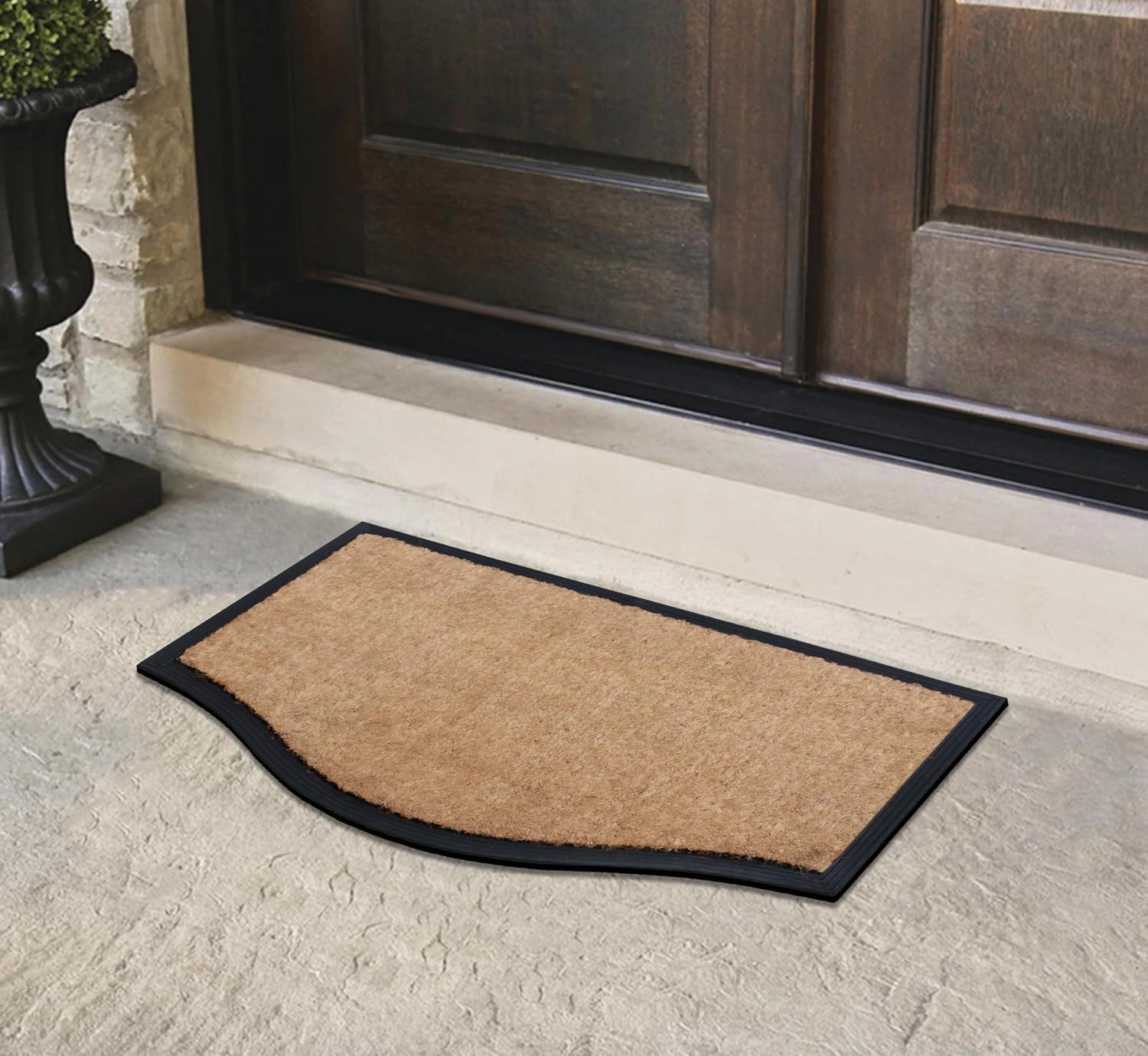A1HC Coir and Rubber Door Mat 39x24 Inches Anti-Shed Heavy Duty Non-Slip Penta Black