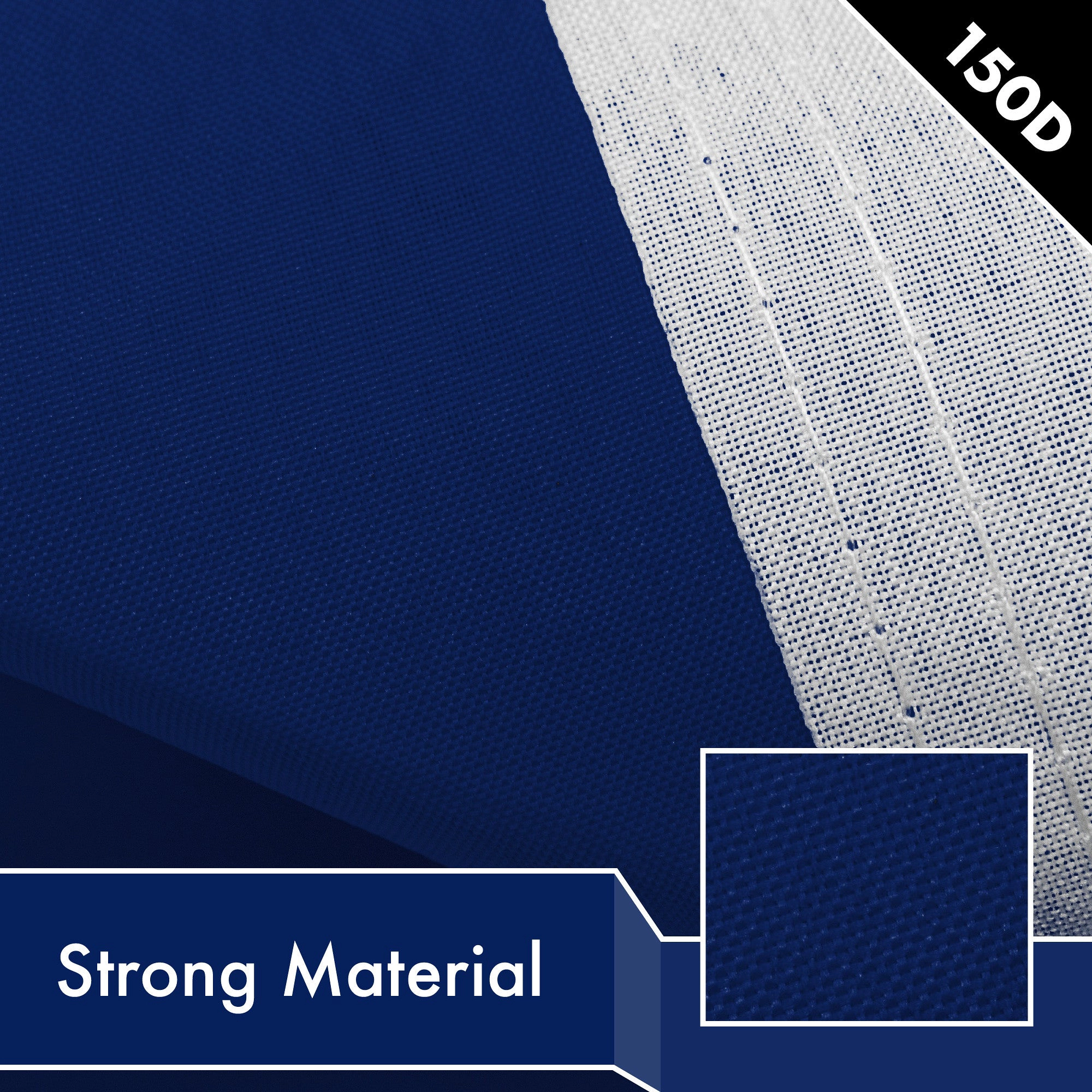 G128 Solid Blue Flag 2x3 Ft - LiteWeave Pro 150D Polyester, Dye-Sublimated Colors, Brass Grommets