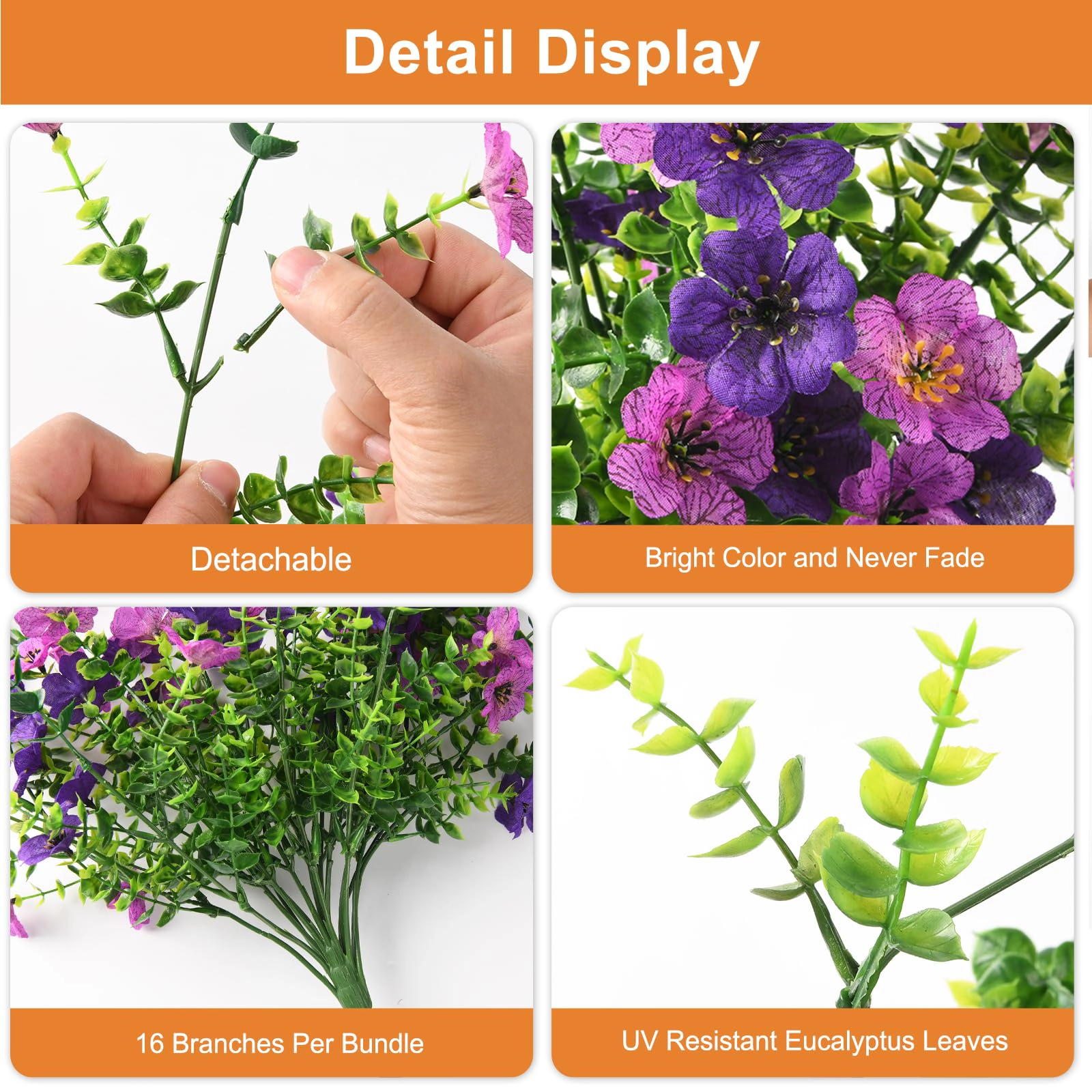 PUPWE Artificial Fall Flowers Plants For Outdoors Mums Home Decor