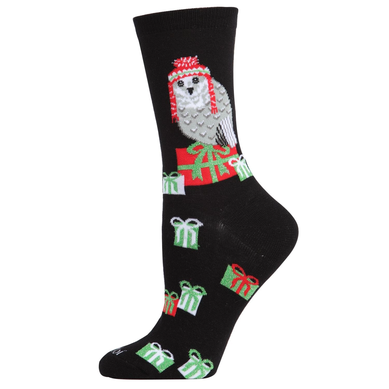 MeMoi Women's Snow Owl Holiday Crew Socks