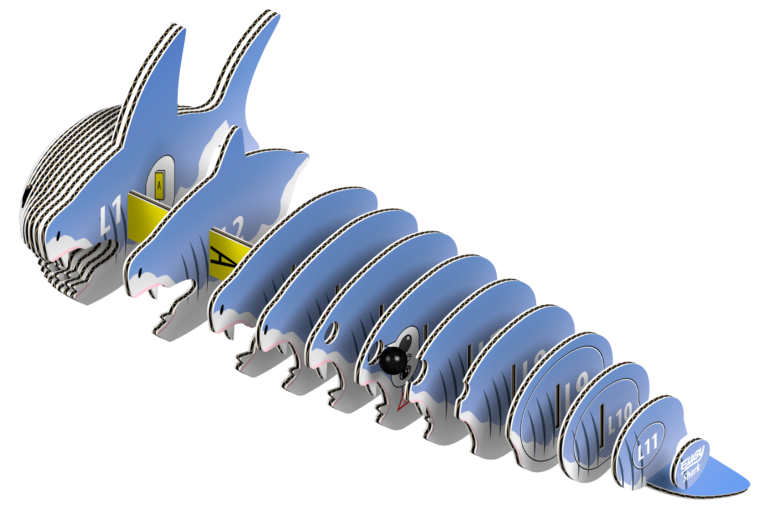 EUGY Shark 3D Puzzle - contains 24 puzzle pieces