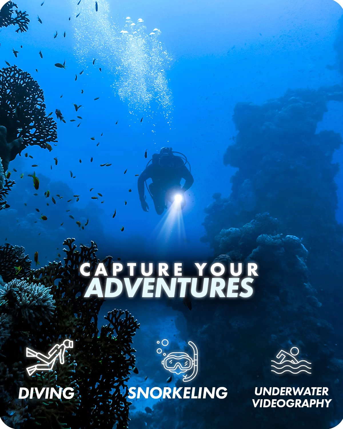 Movo DiveRig4 Diving Rig Bundle with Waterproof LED Light