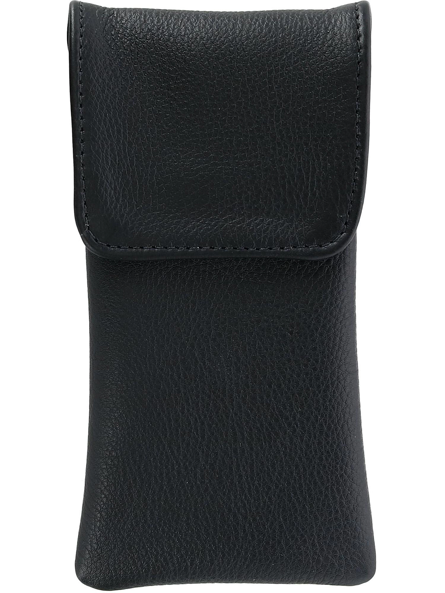 CTM Leather Eyeglass Case with Holster Clip