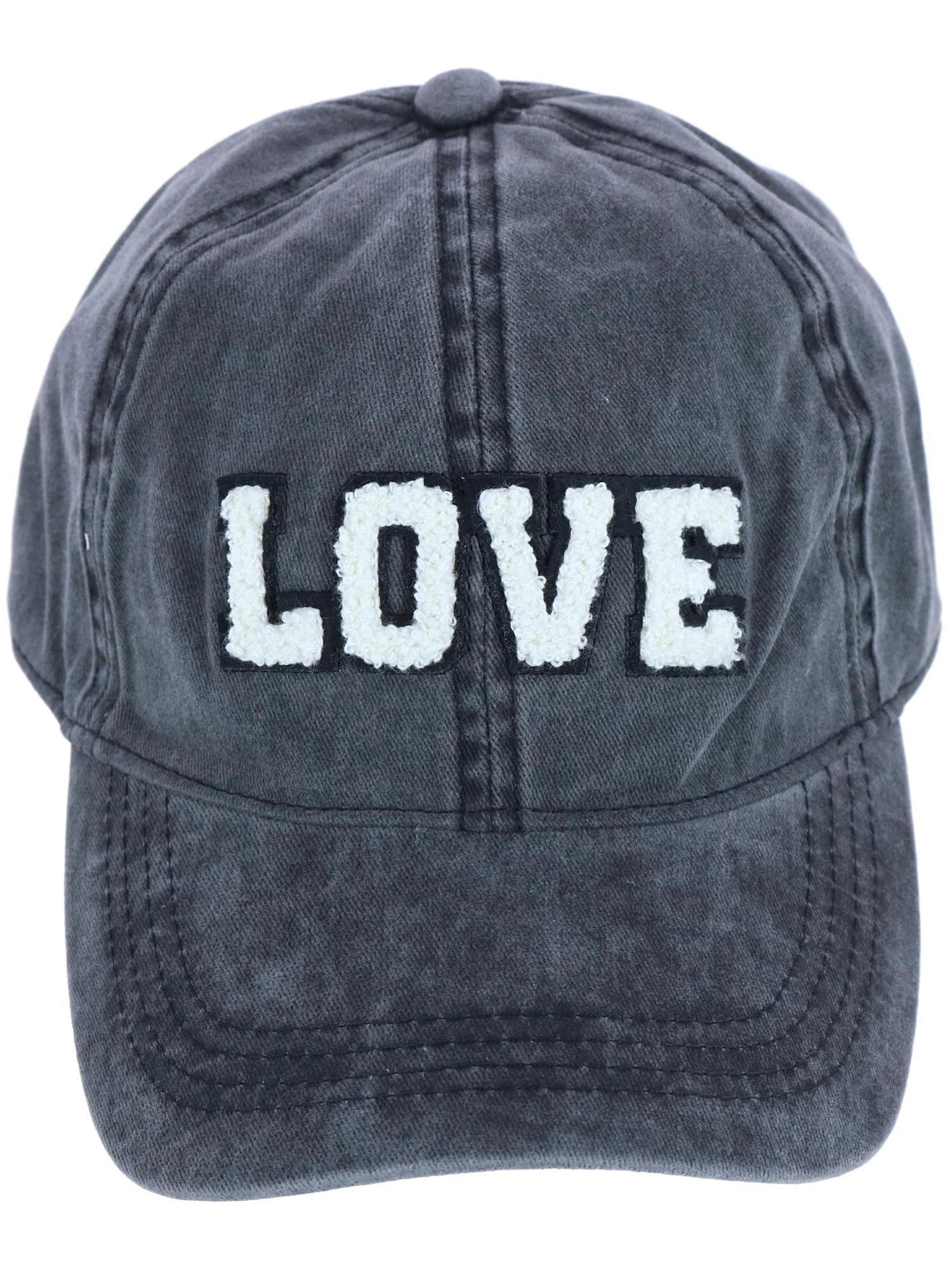 David & Young Women's Chenille Love Lettered Baseball Cap Hat