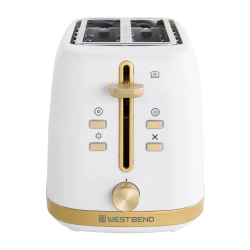 WEST BEND 2-Slice Toaster White and Gold