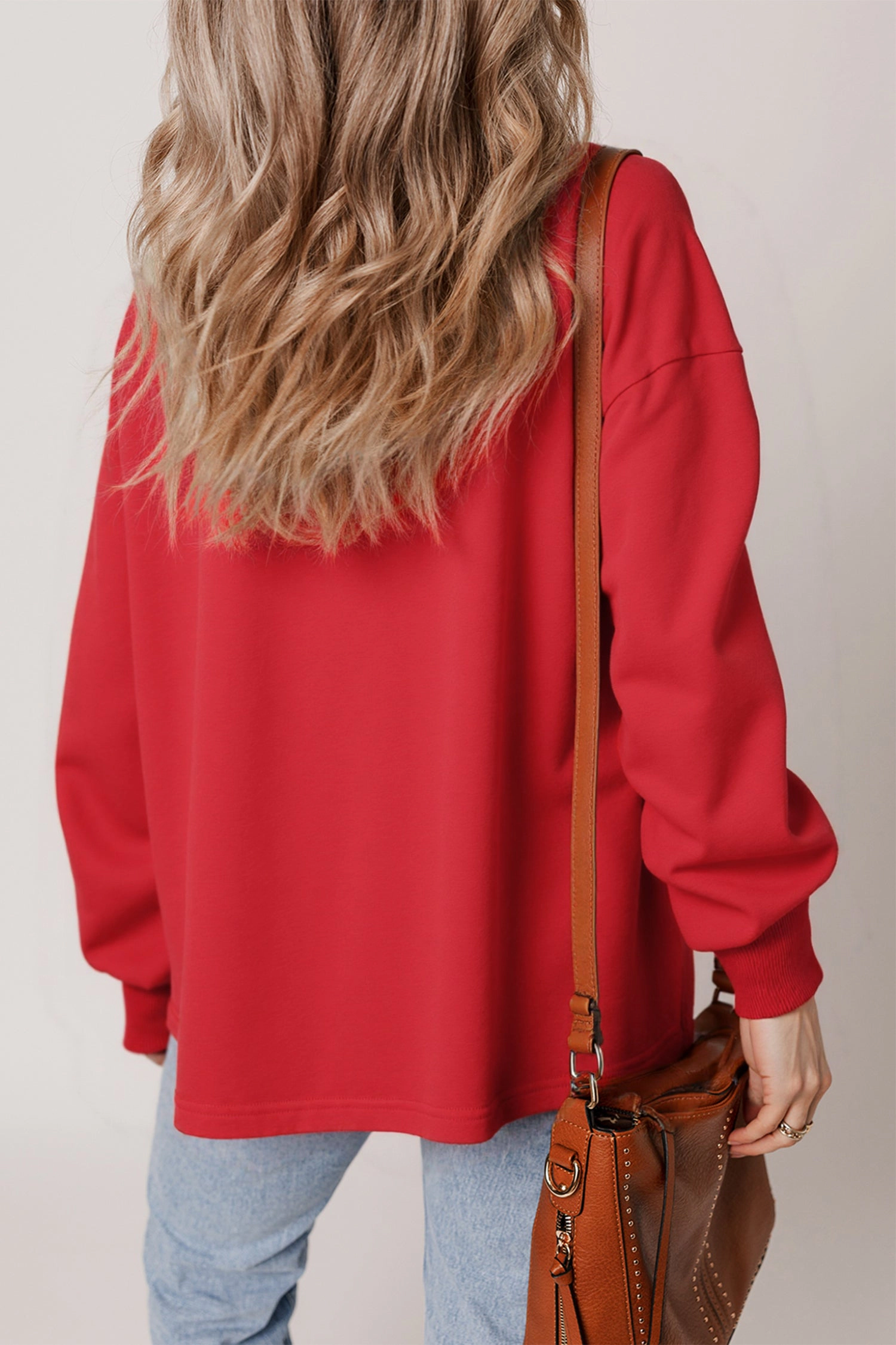 Threaded Pear Women's Taraette Patched Drop Shoulder Sweatshirt