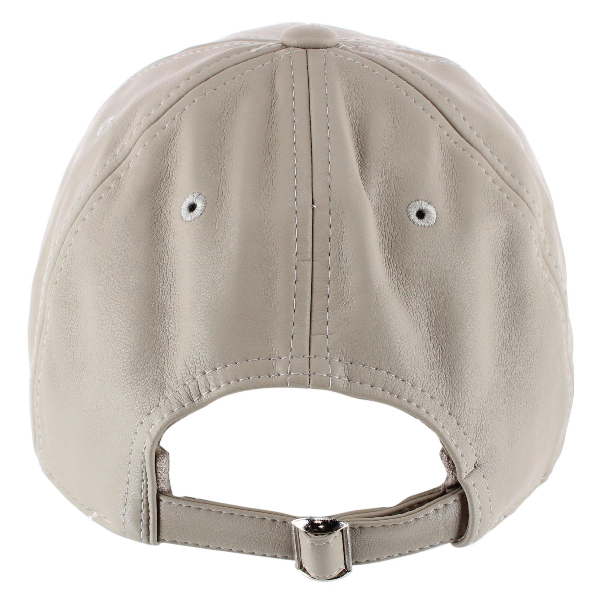 CTM® Women's Leather Rivet Baseball Cap