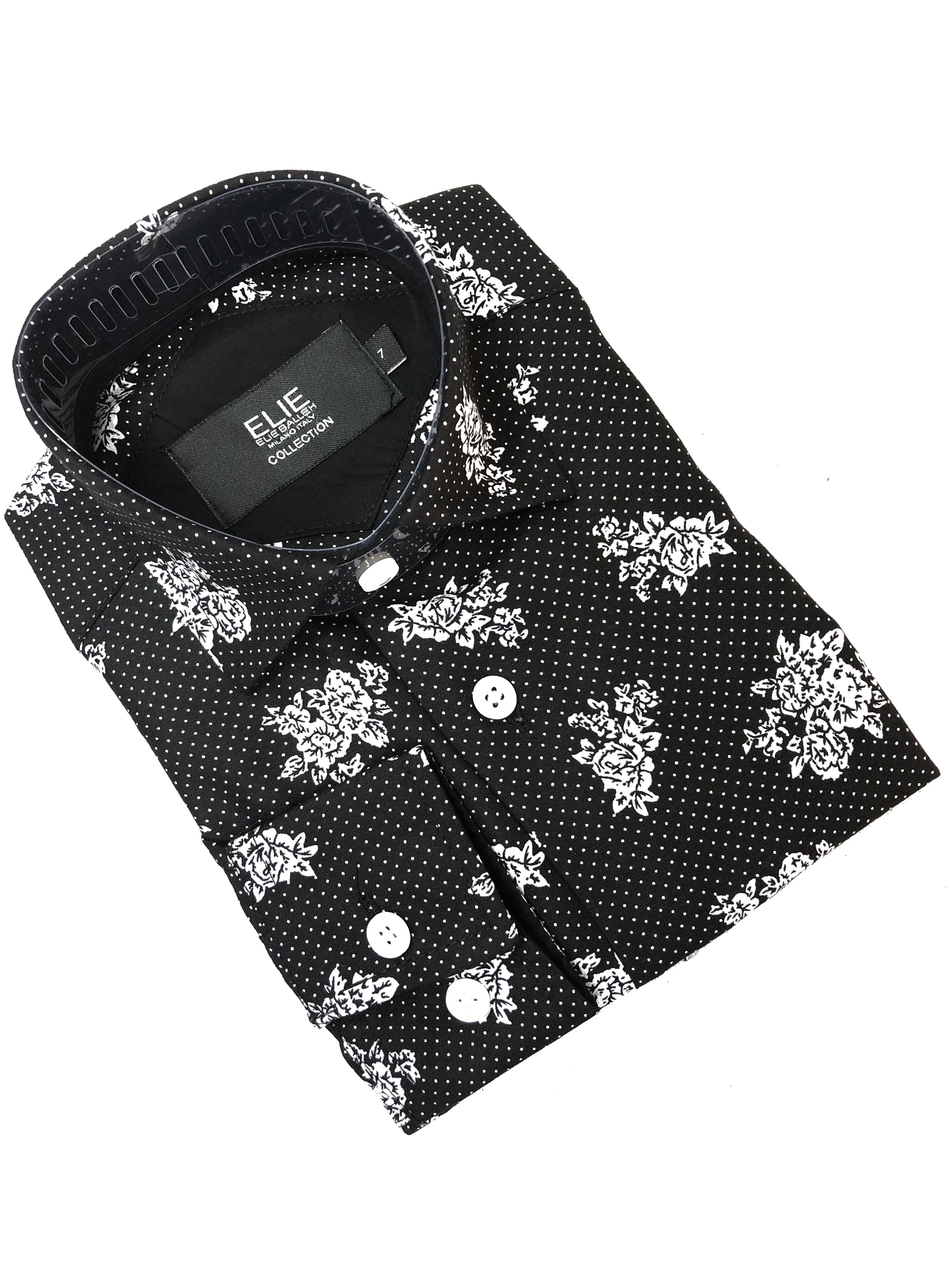 Elie Balleh Boys Slim Fit Floral Button-Down Shirt