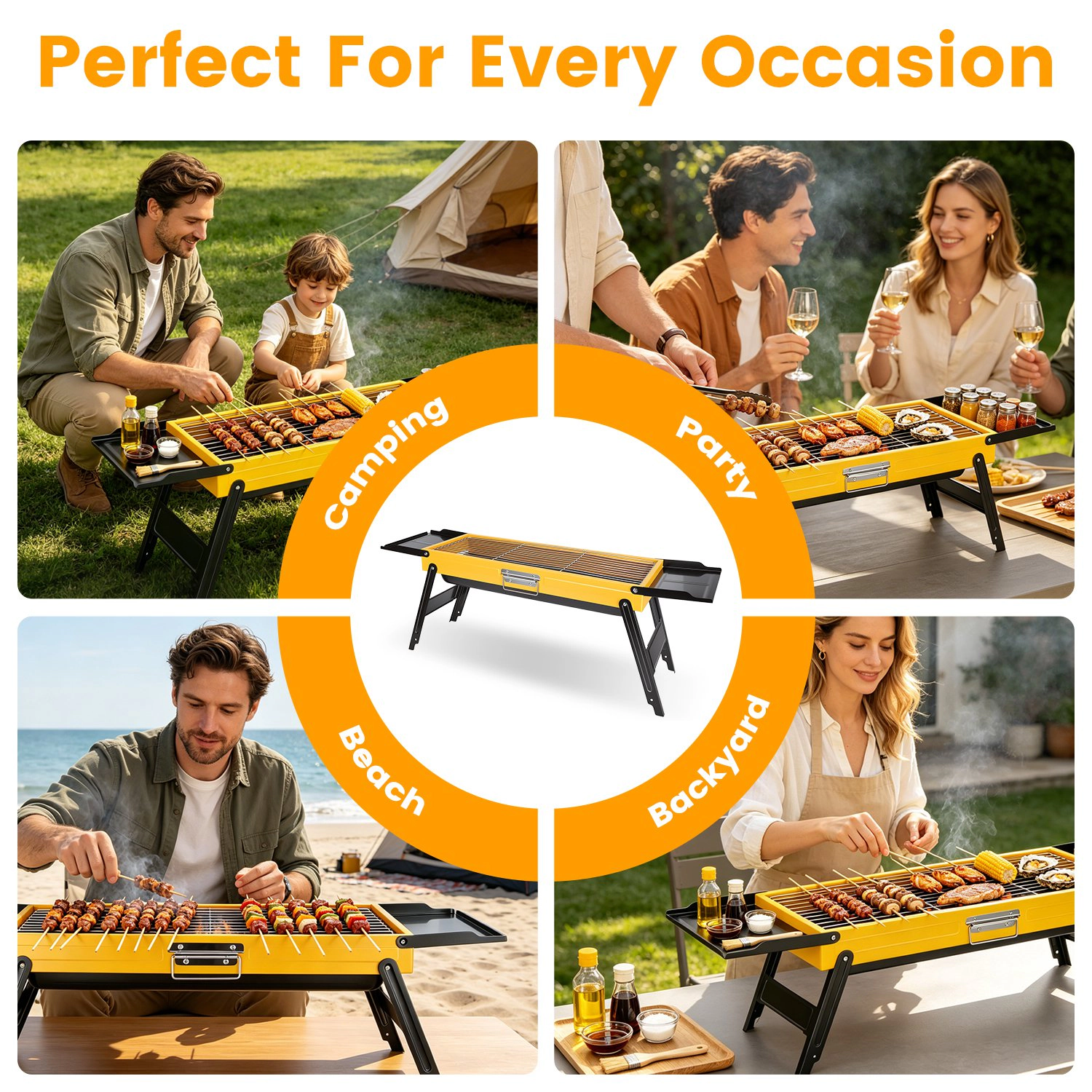 GBruno Portable Folding Charcoal Grill