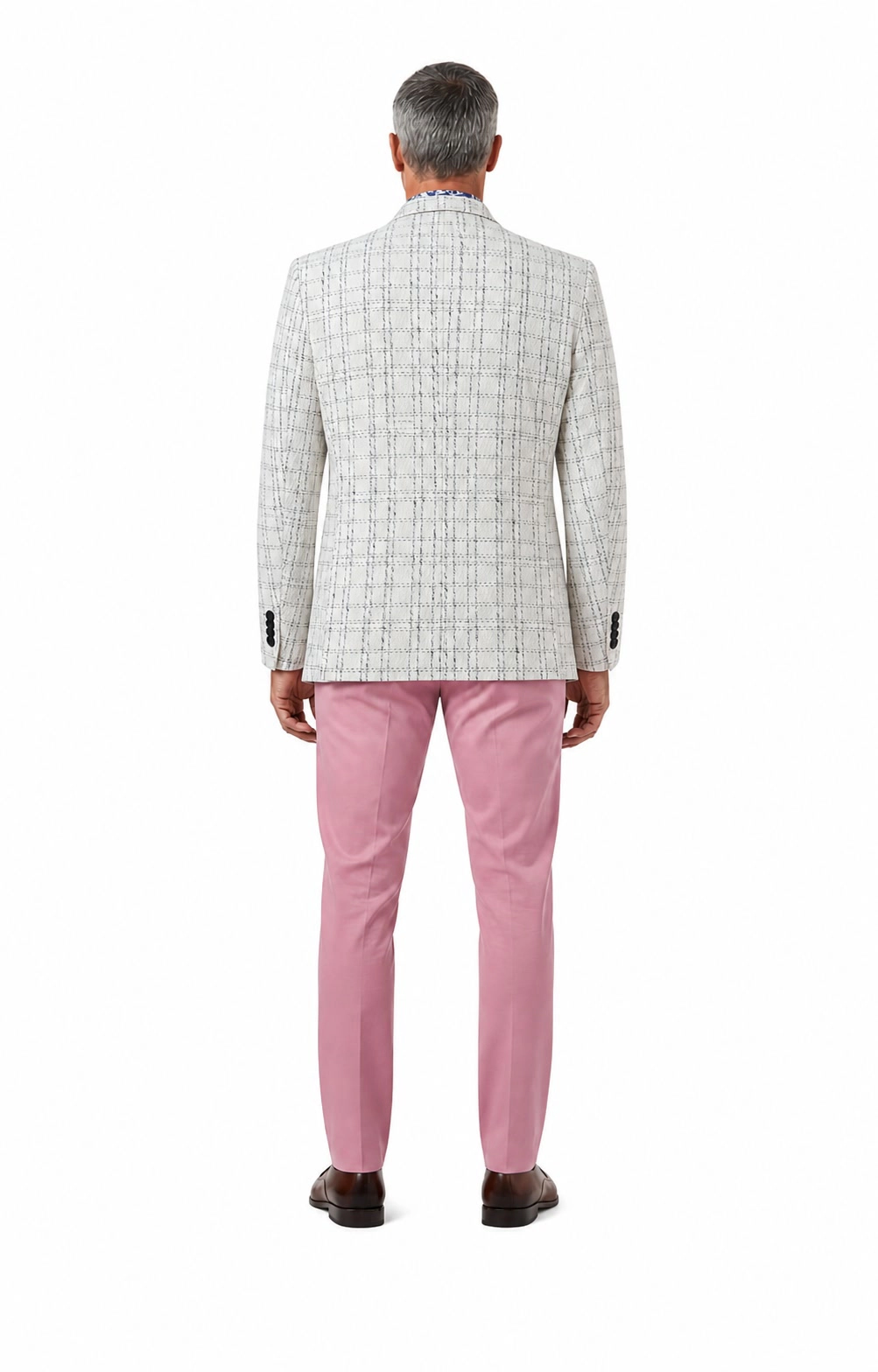Elie Balleh Men's Slim Fit Plaid Boucle Sportcoat