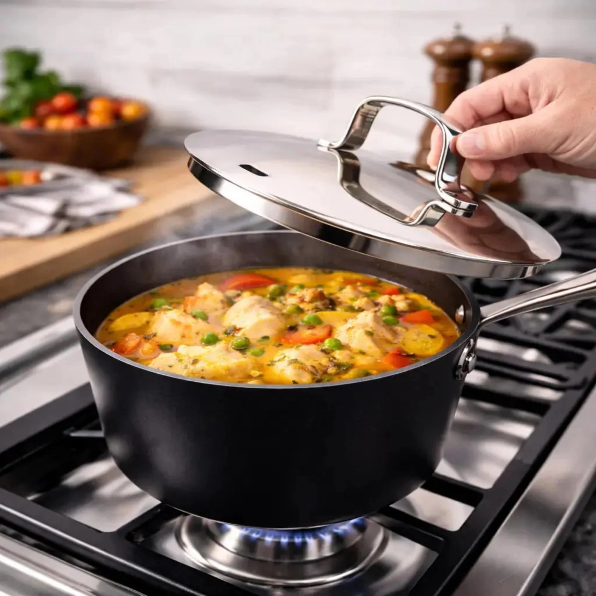 Alva Maestro Ceramic Nonstick Cookware Set - 2QT Saucepan & 5QT Stockpot with Lids