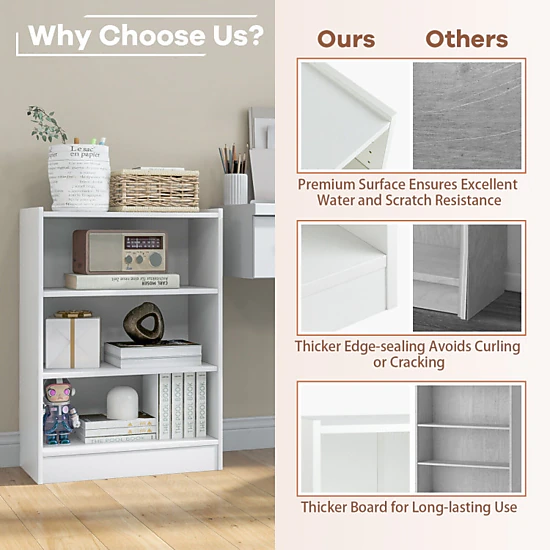 Hivvago 3-Tier Open Shelf Organizer for Small Spaces