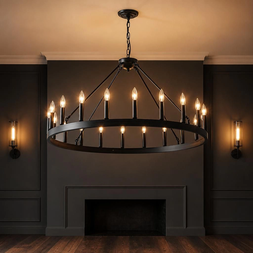ELEMENT ACE Modern Circular Iron Flush Mount Ceiling Light
