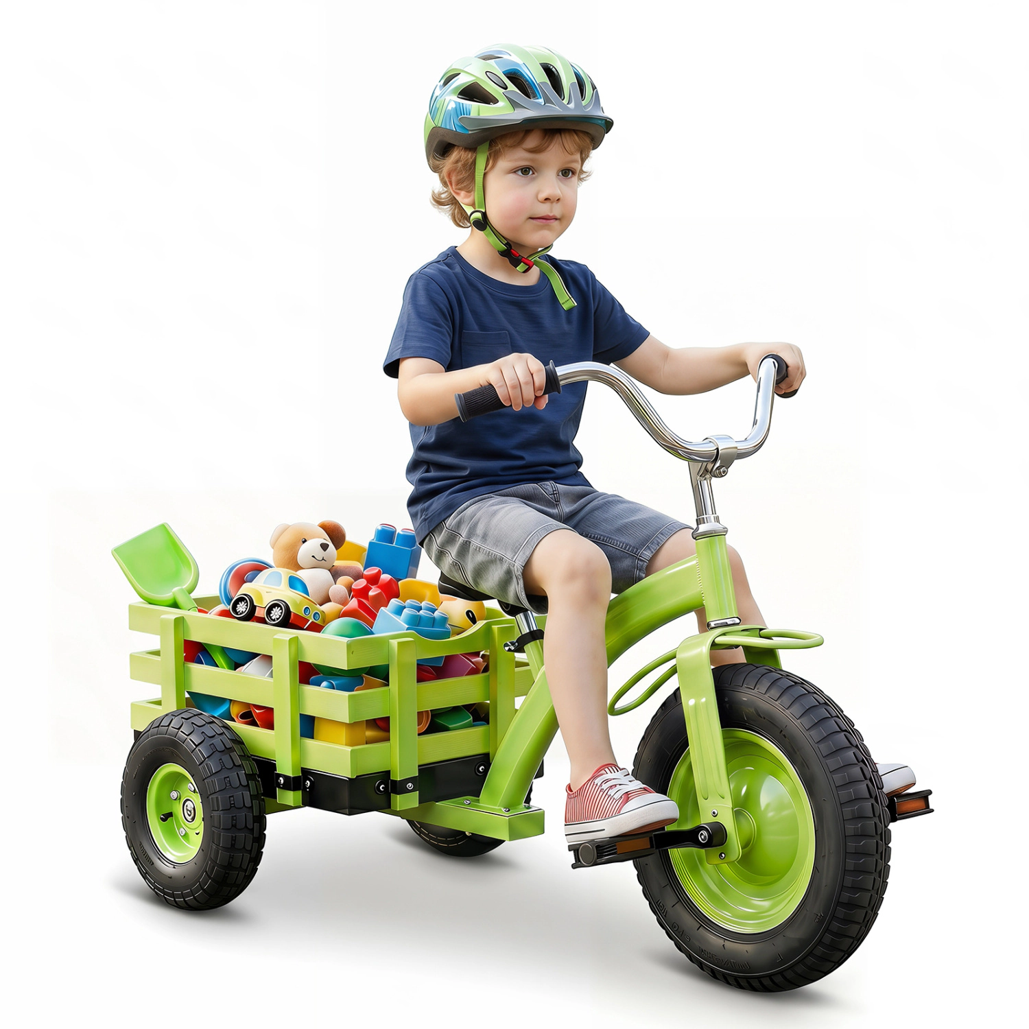 LJG Kids Tricycle with 15 Inch Inflatable Rubber Tires