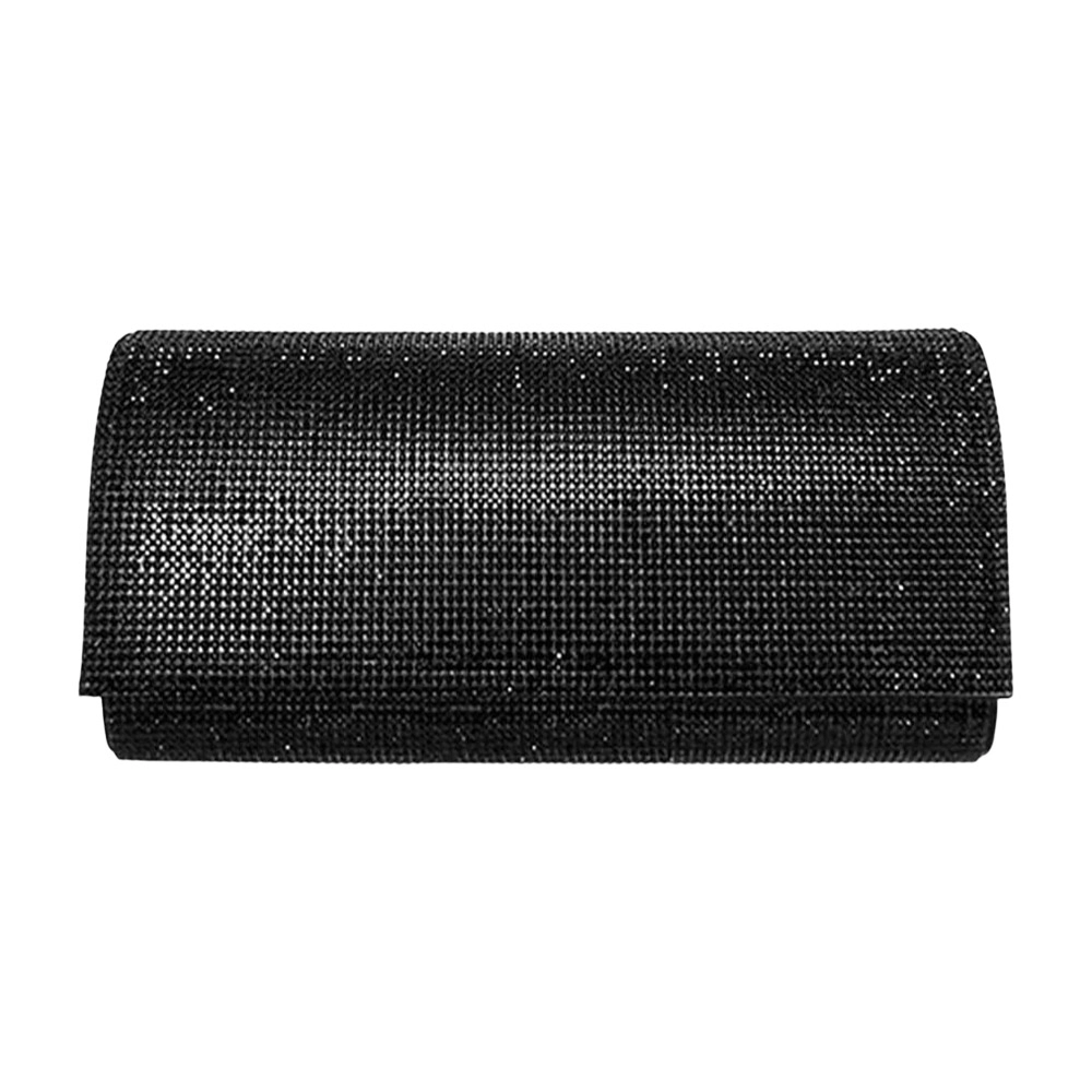Fashnzfab Bling Solid Evening Clutch Crossbody Bag 9.5" X 1.75" X 4.25"