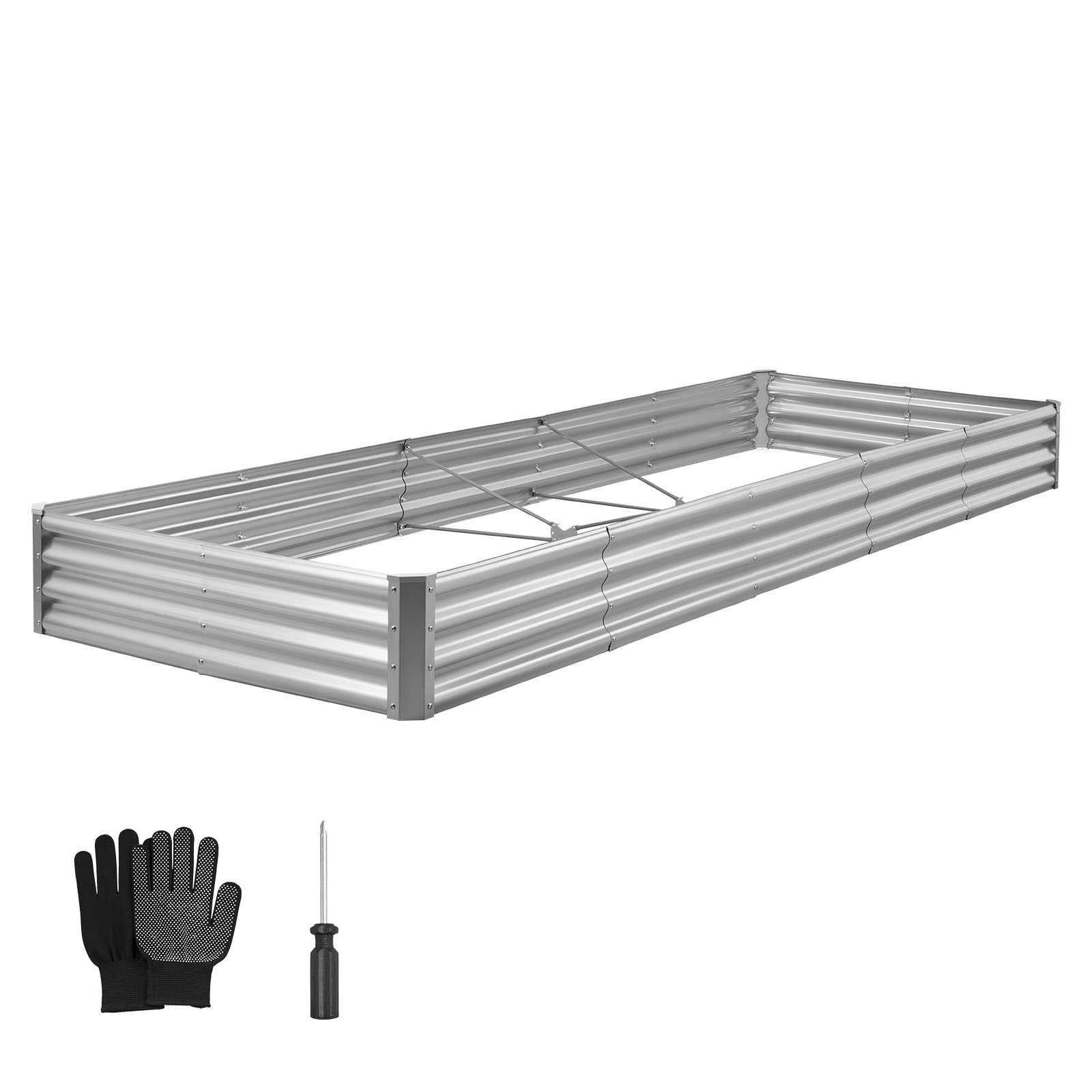 HONGGE Galvanized Raised Garden Bed Metal Planter Box Outdoor Box for Growing Flowers Vegetables