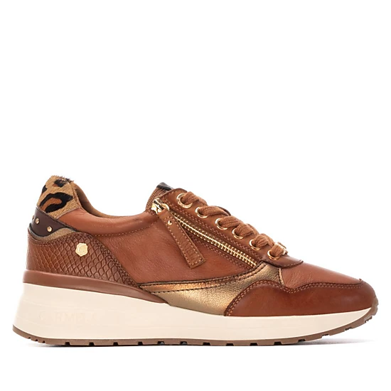 Women's Leather Wedge Lace-Up Sneakers Carmela Collection By XTI
