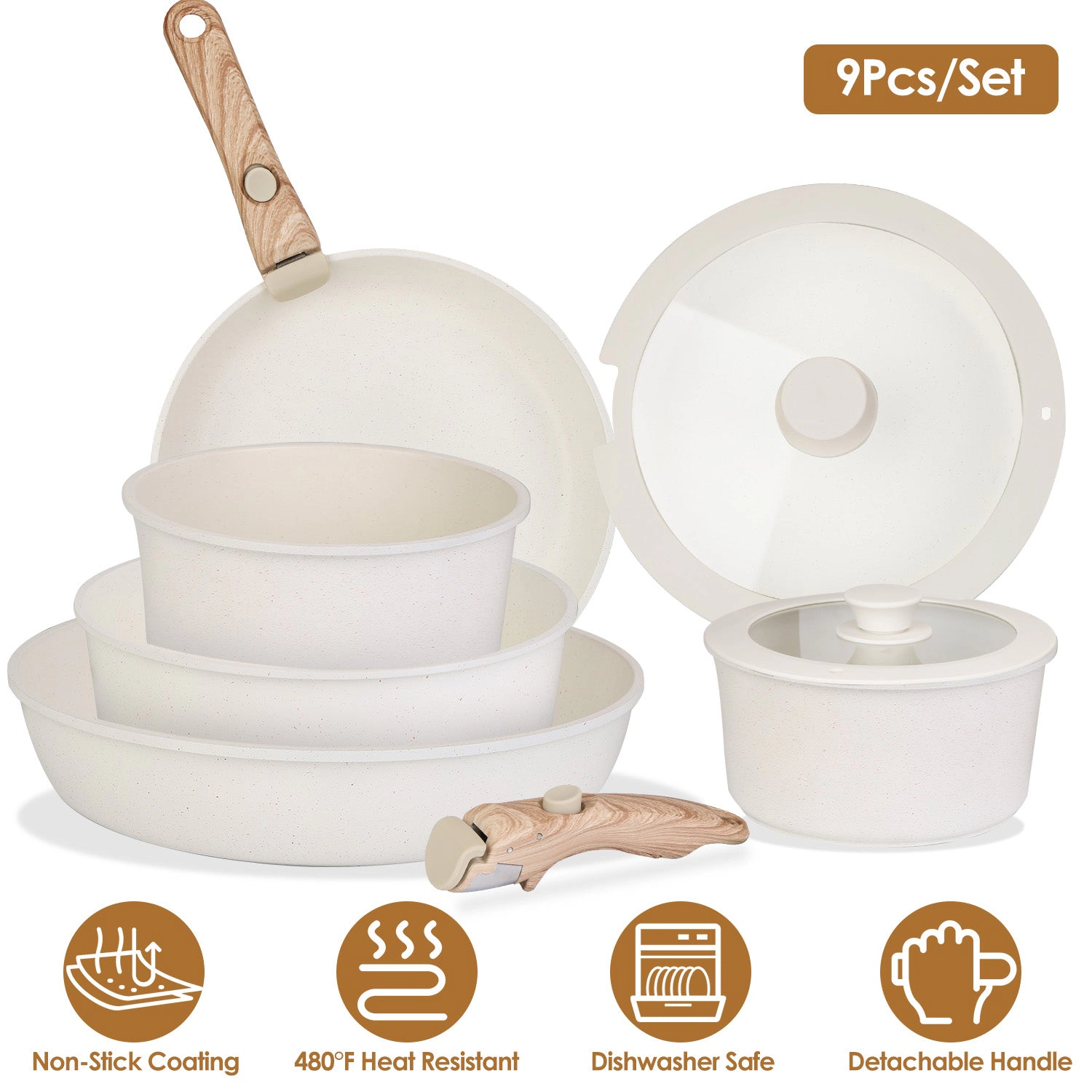 GBruno Nonstick 9-Piece Cookware Set