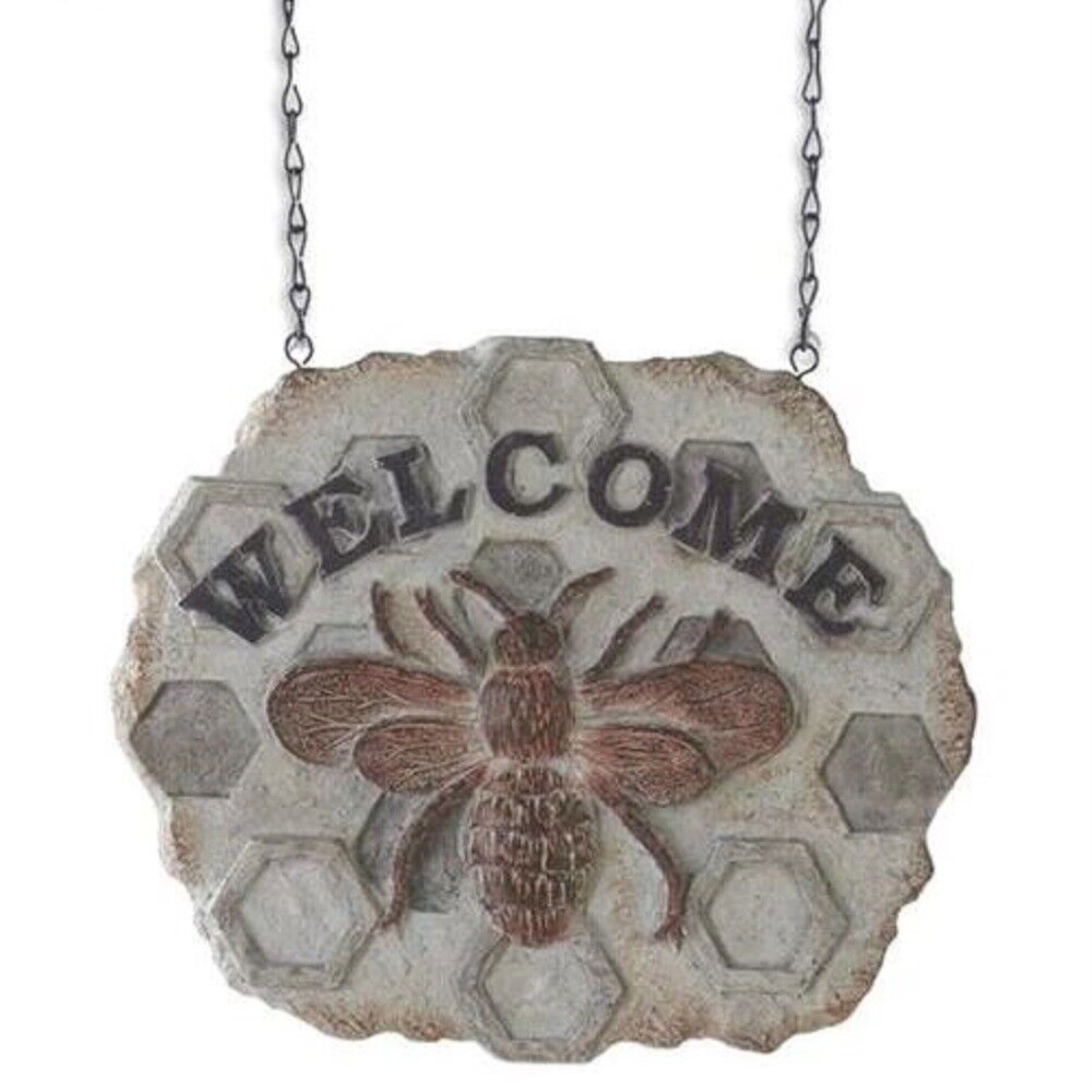 K&K Interiors Welcome Honeycomb with Bee Arrow Replacement Sign 10 Inch - Arrow Sold Separately