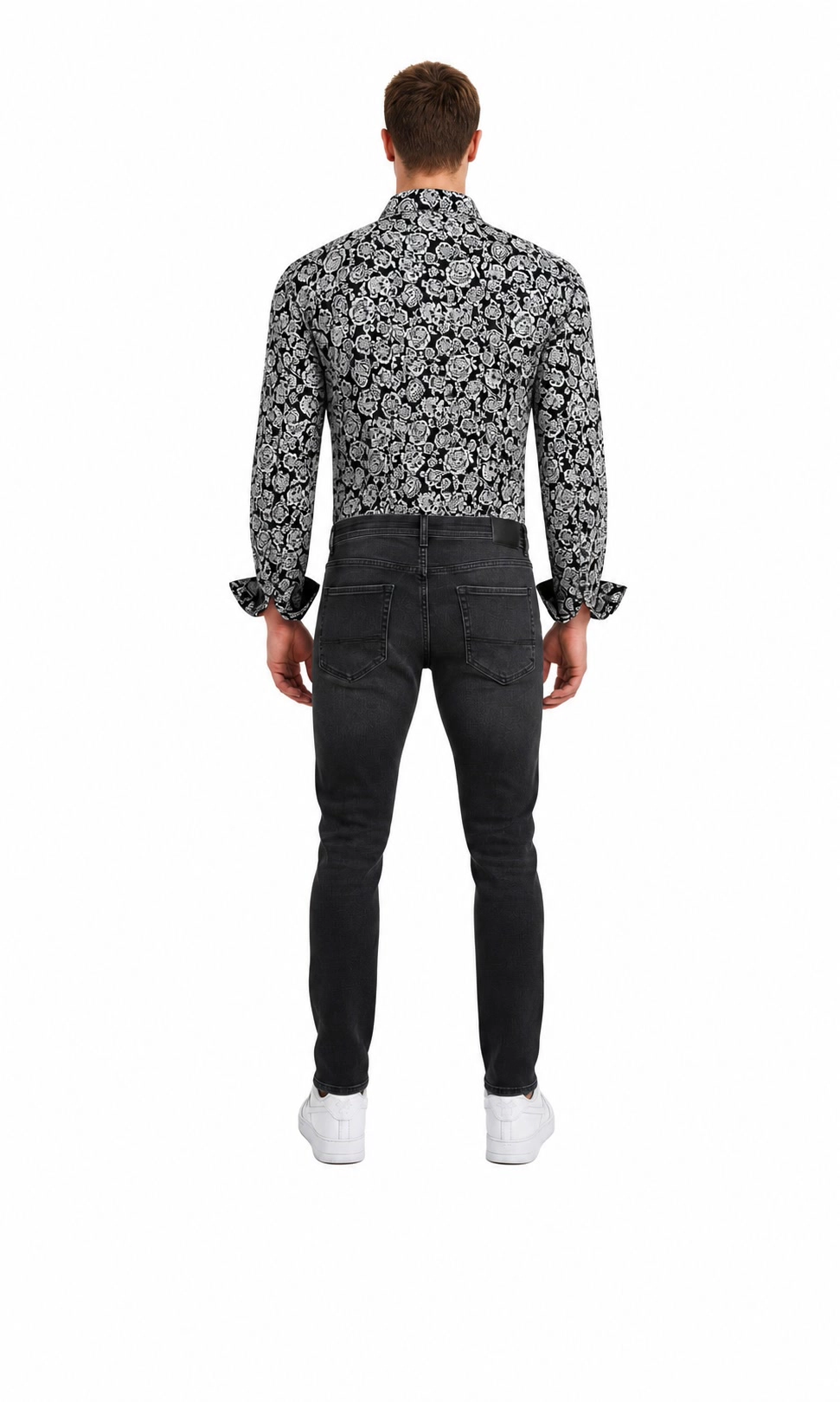 Elie Balleh Slim Fit Mens Floral Shirt