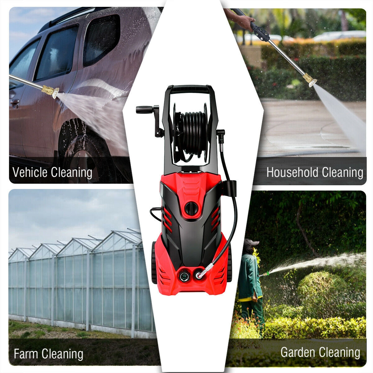 LJG 3000 PSI Electric High Pressure Washer with Patio Cleaner