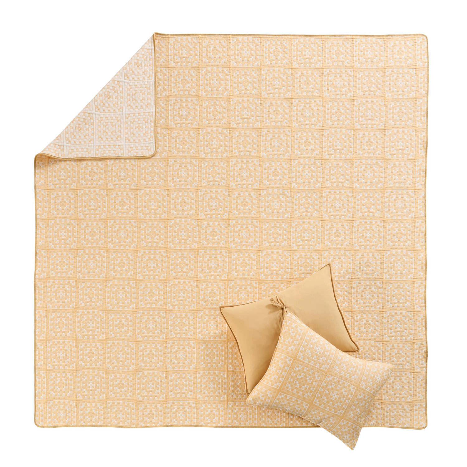 Greenland Home Fashions Granny Squares 100% Polyester Reversible 3PC Coverlet Set