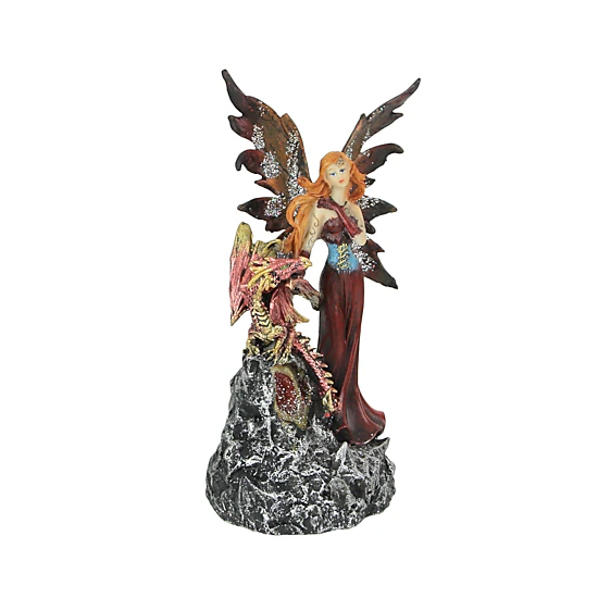 Everspring Ruby Red Fairy And Dragon LED Lighted Geode Statue, Color ...