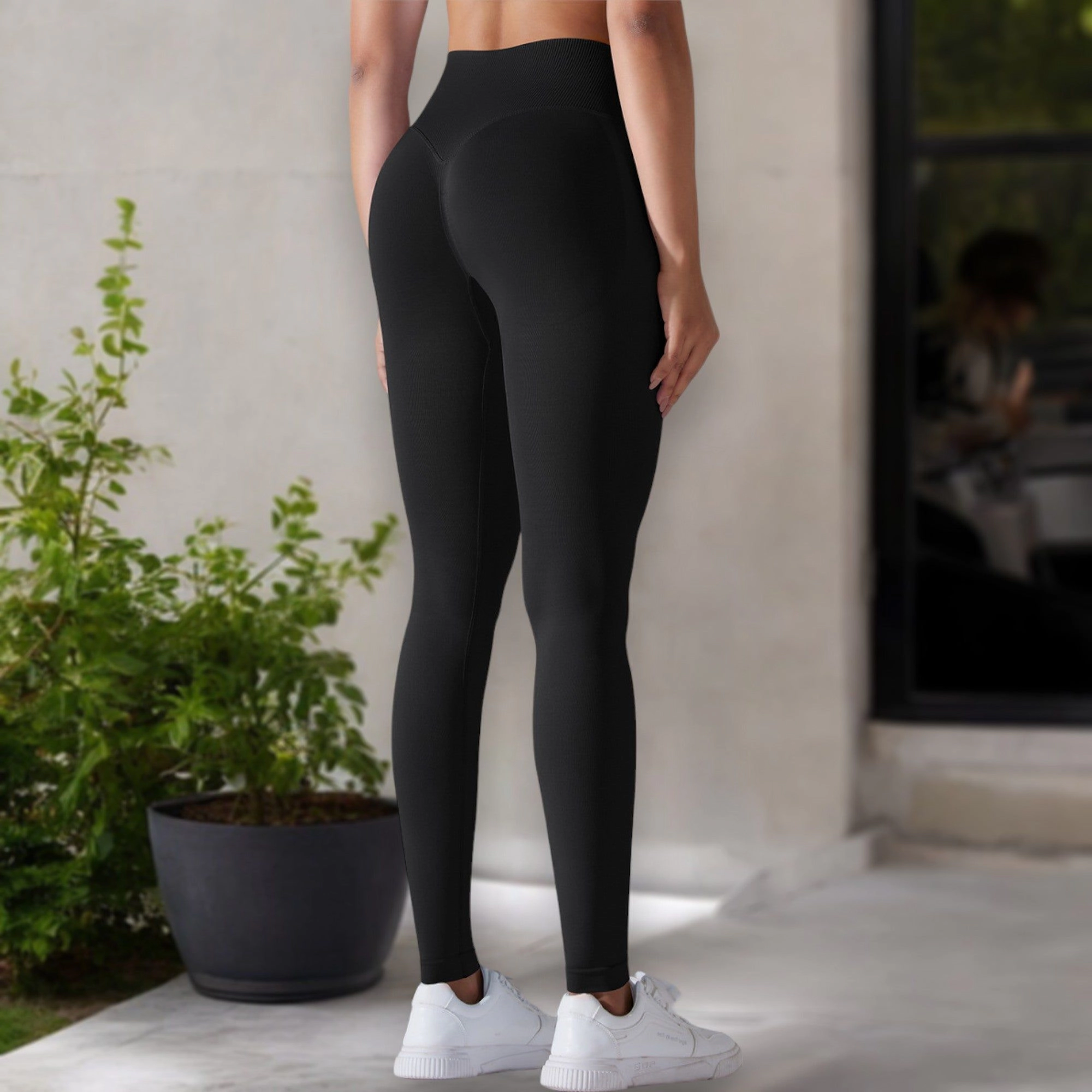 Anna-Kaci Active Women's High Waist Seamless Ribbed Full Length Leggings