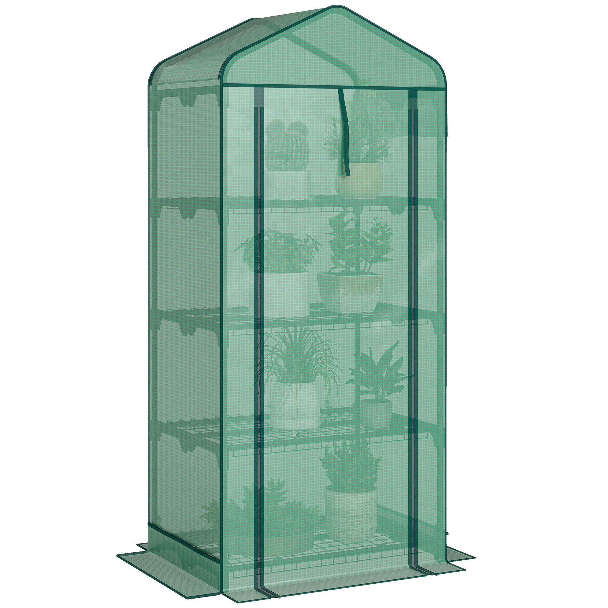 HONGGE Mini Greenhouse with Screen Roof, Portable Small High Strength PE Cover
