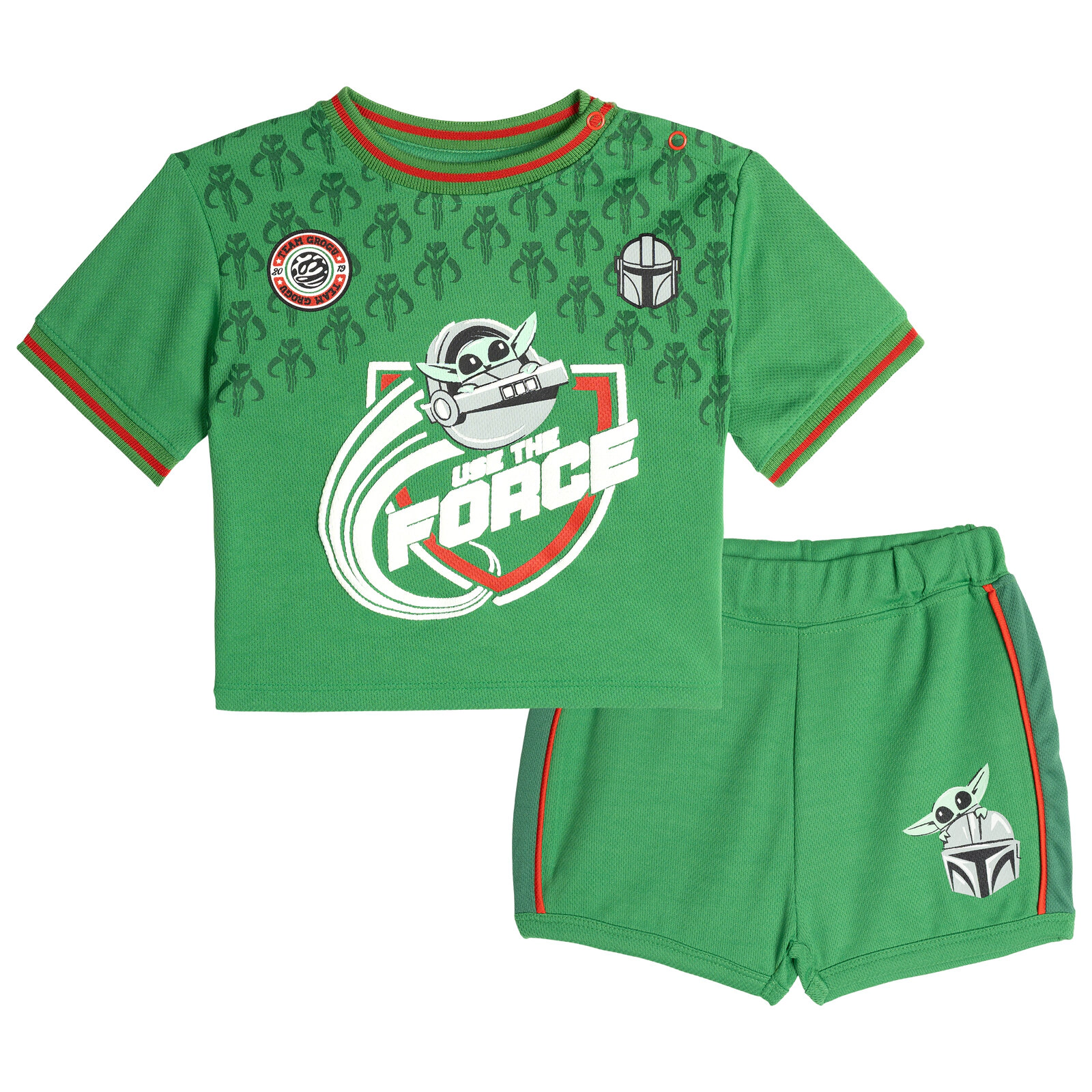 Star Wars The Mandalorian Grogu Baby Boys' Athletic 2-Piece Tee and Shorts Set