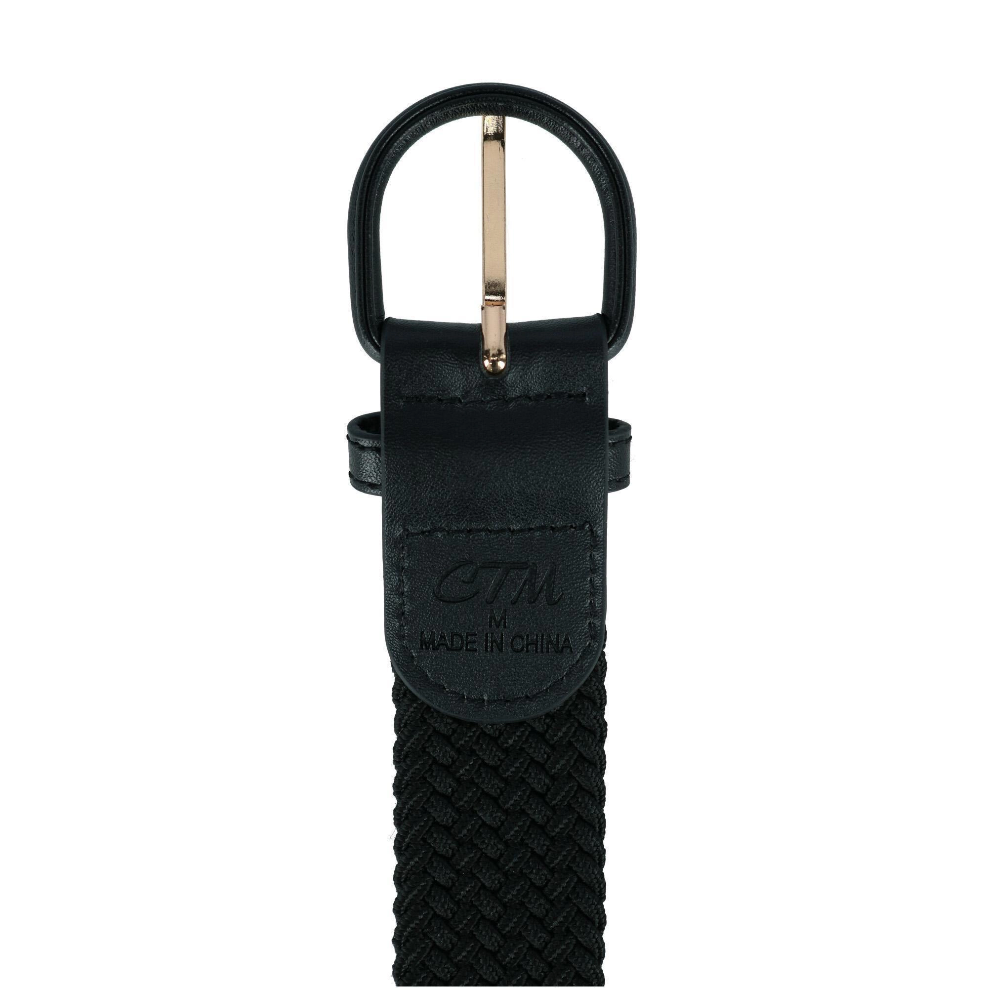 CTM Men's Elastic Braided Belt with Covered Buckle (Big & Tall Available)