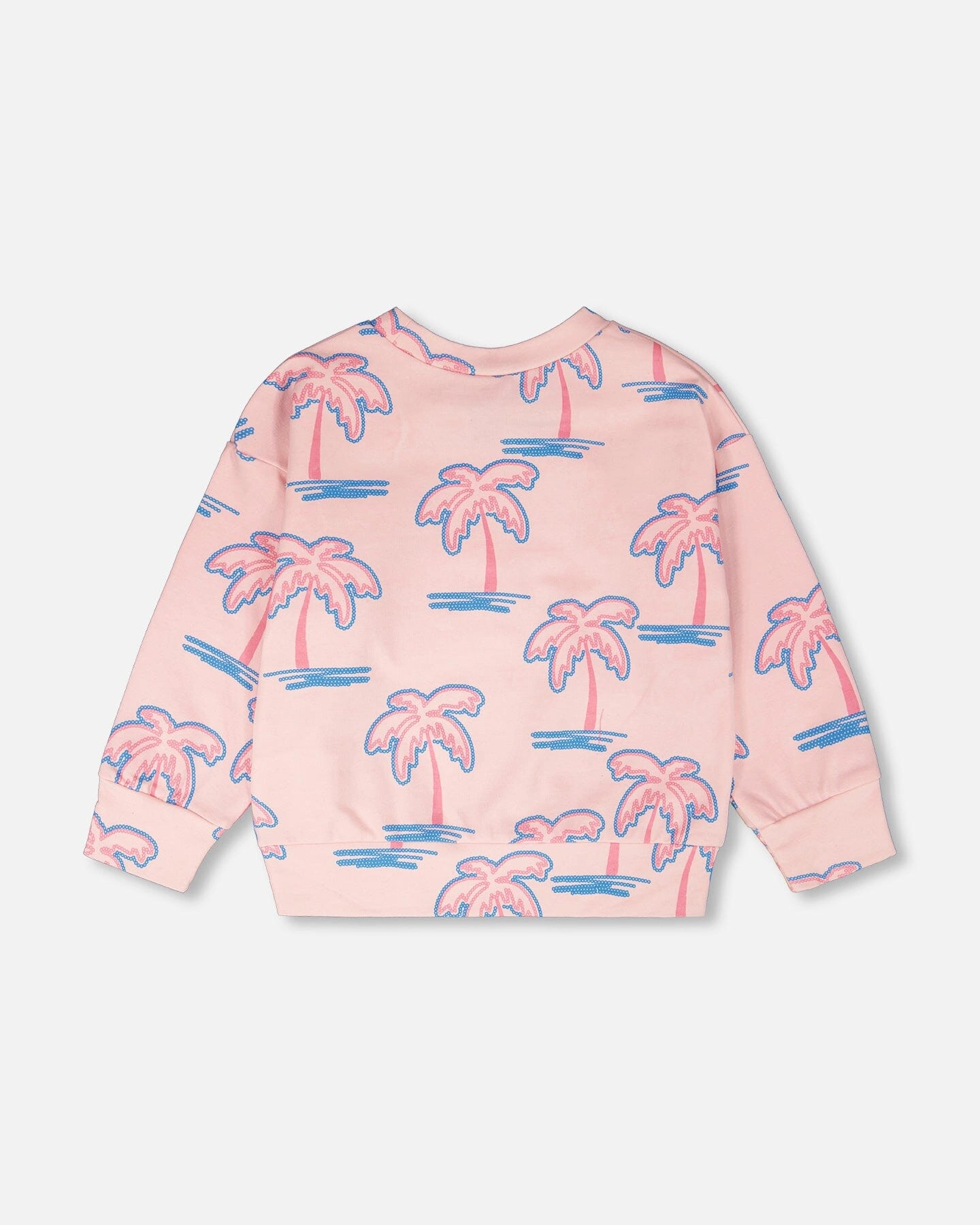 Deux par Girls French Terry Sweatshirt Palm Print