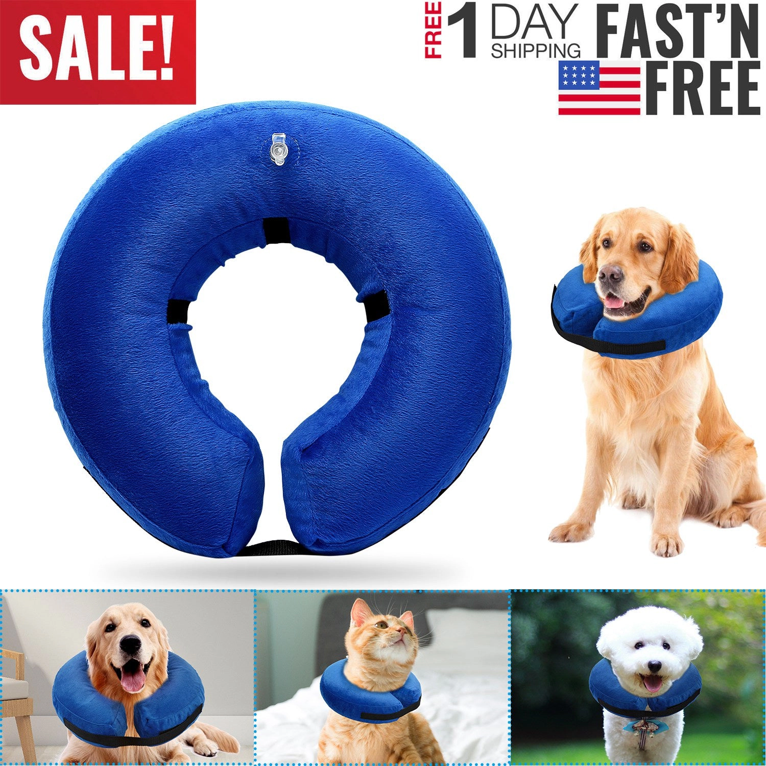 GBruno Inflatable Recovery Collar For Dogs And Cats