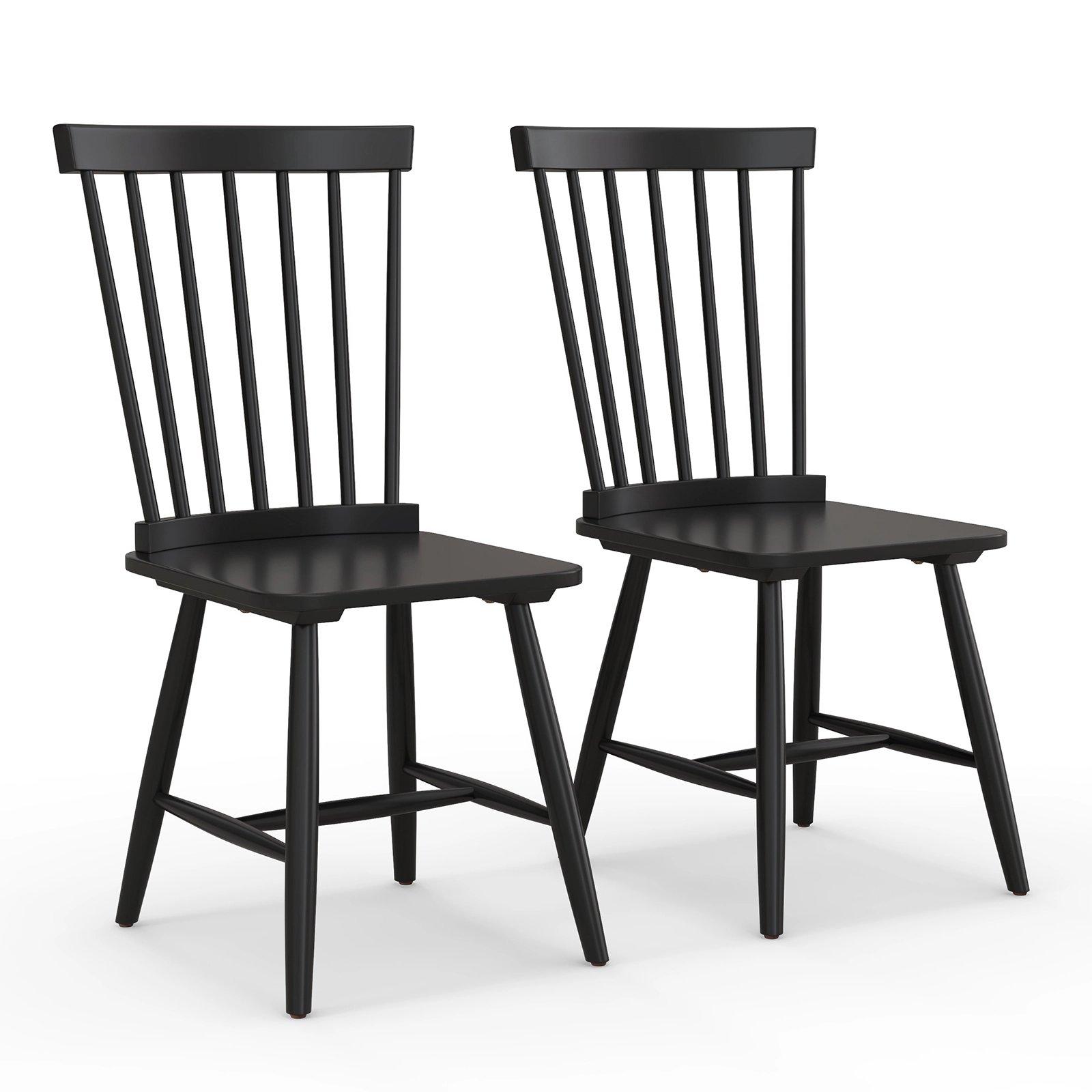 LJG Set of 2 Windsor Dining Chairs with High Spindle Back