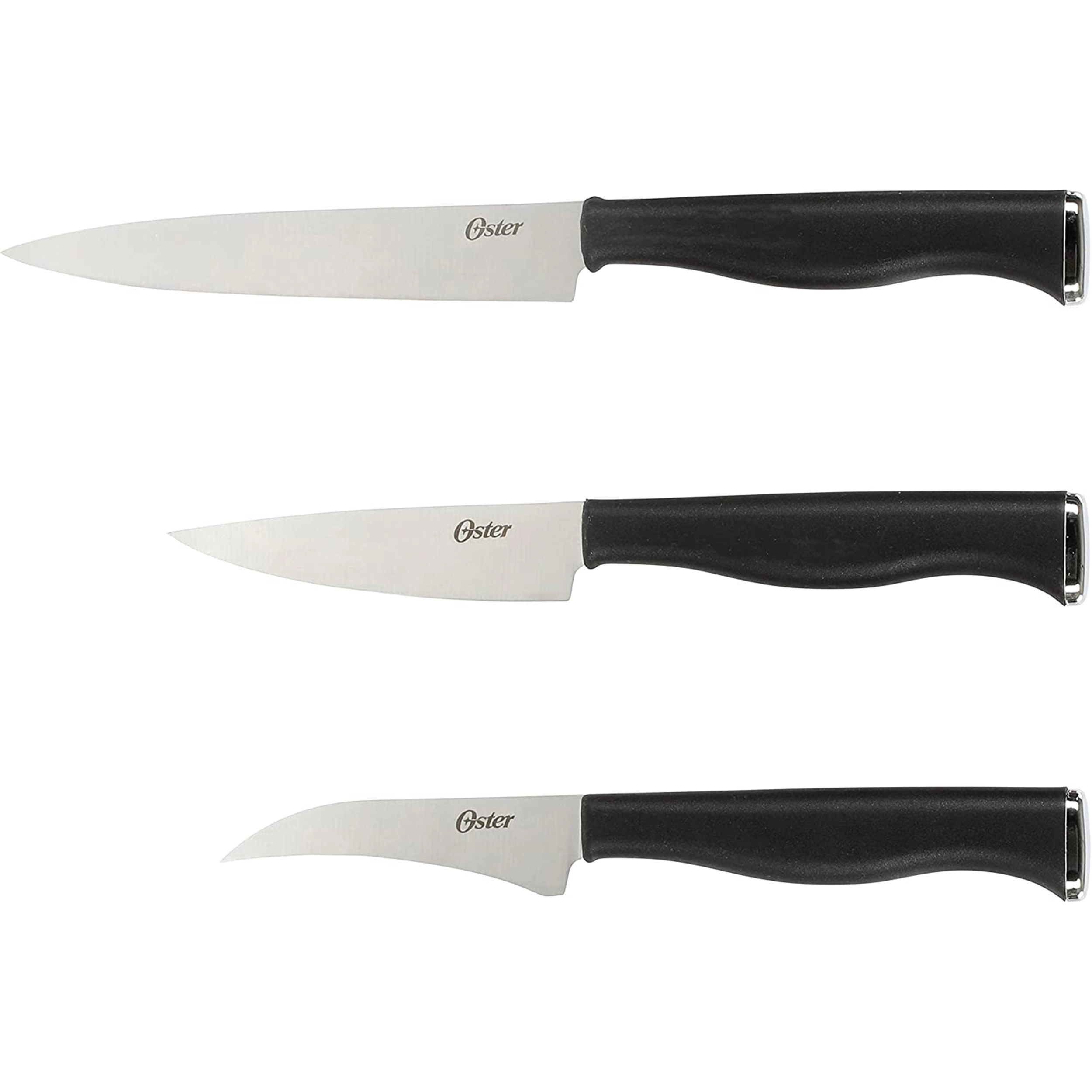 Oster Langmore 15 Piece Stainless Steel Blade Cutlery Set in Black