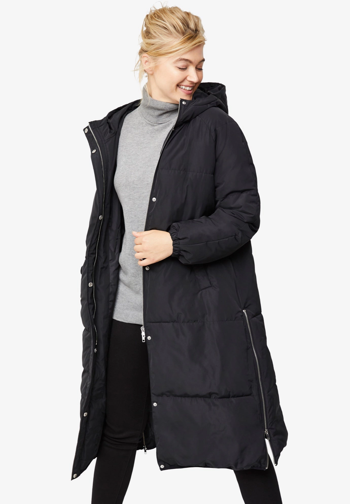 Ellos Plus Maxi Side-Zip Puffer