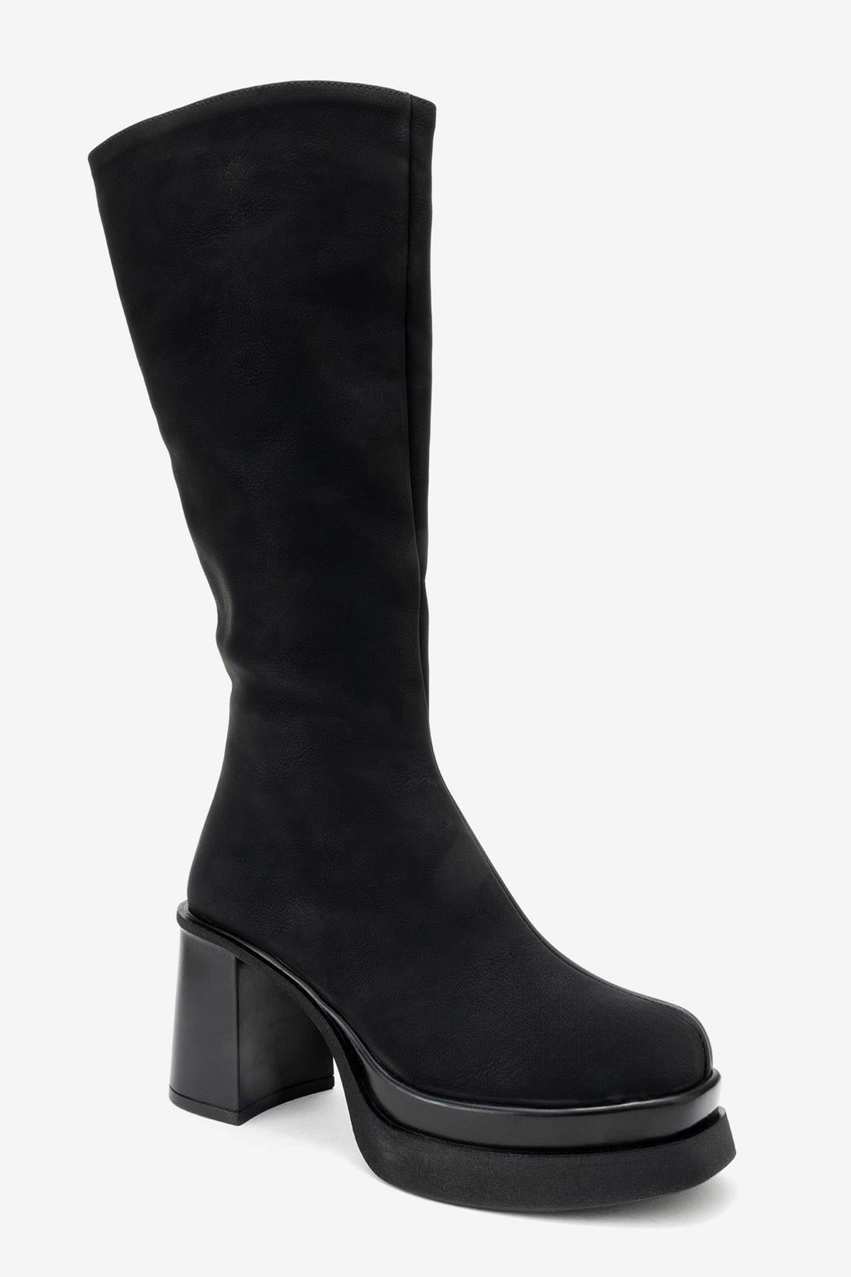 Prologue Shoes Womens Carm Nubuck Platform Mid Calf Boot